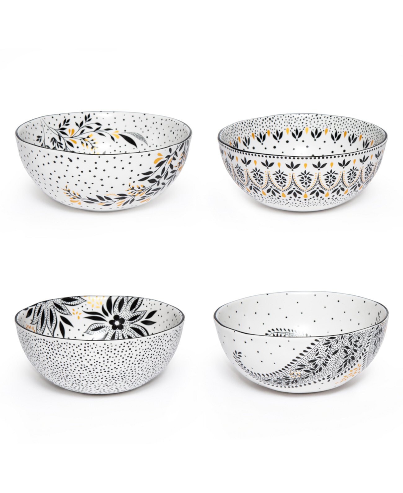 Sara Miller Artisanne Noir Cereal Bowls, Set of 4 Portmeirion
