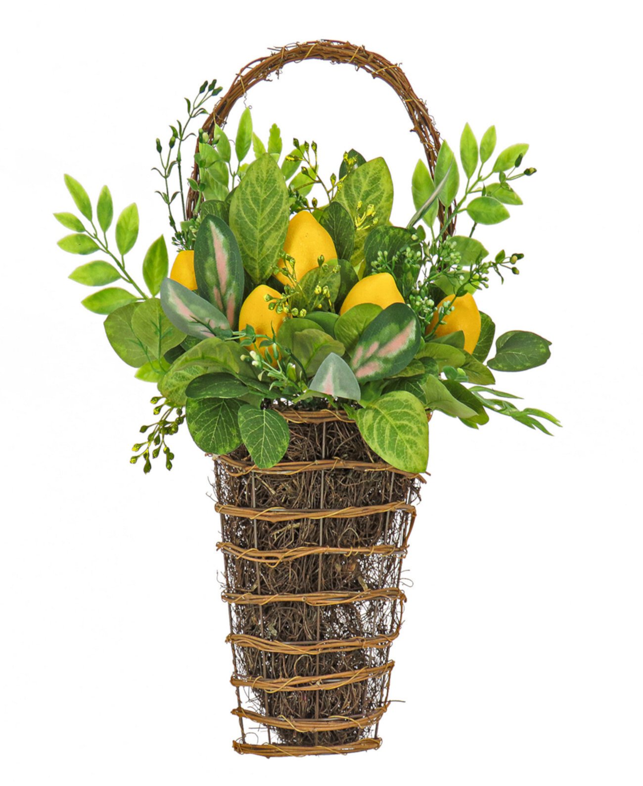 21 Leafy Greens and Lemons Wall Basket National Tree Company