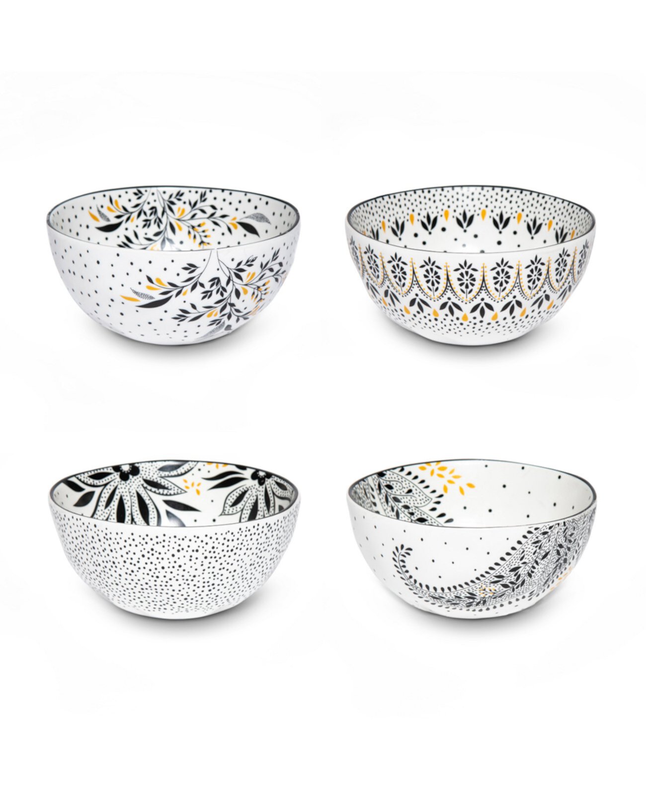 Sara Miller Artisanne Noir Rice Bowls, Set of 4 Portmeirion