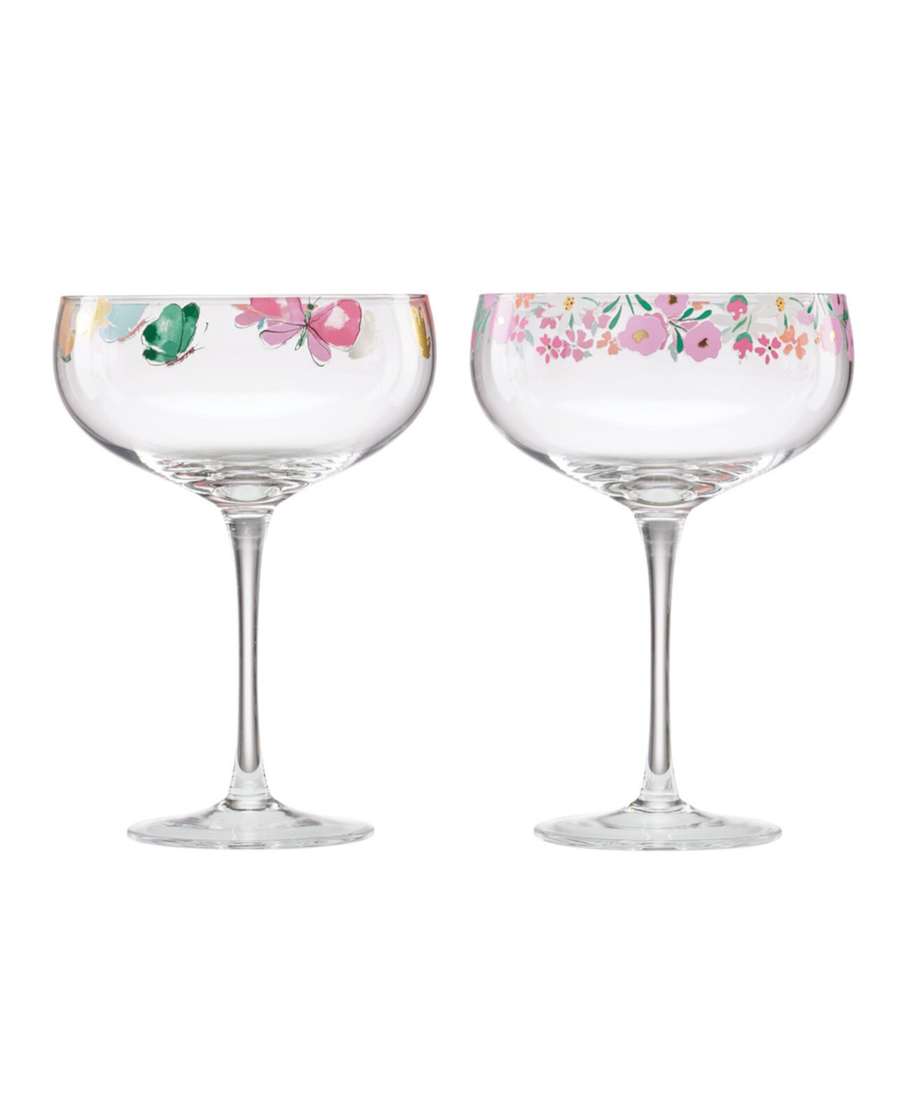 10 oz Floral Brights Coupe Glasses, Set of 2 Cambridge