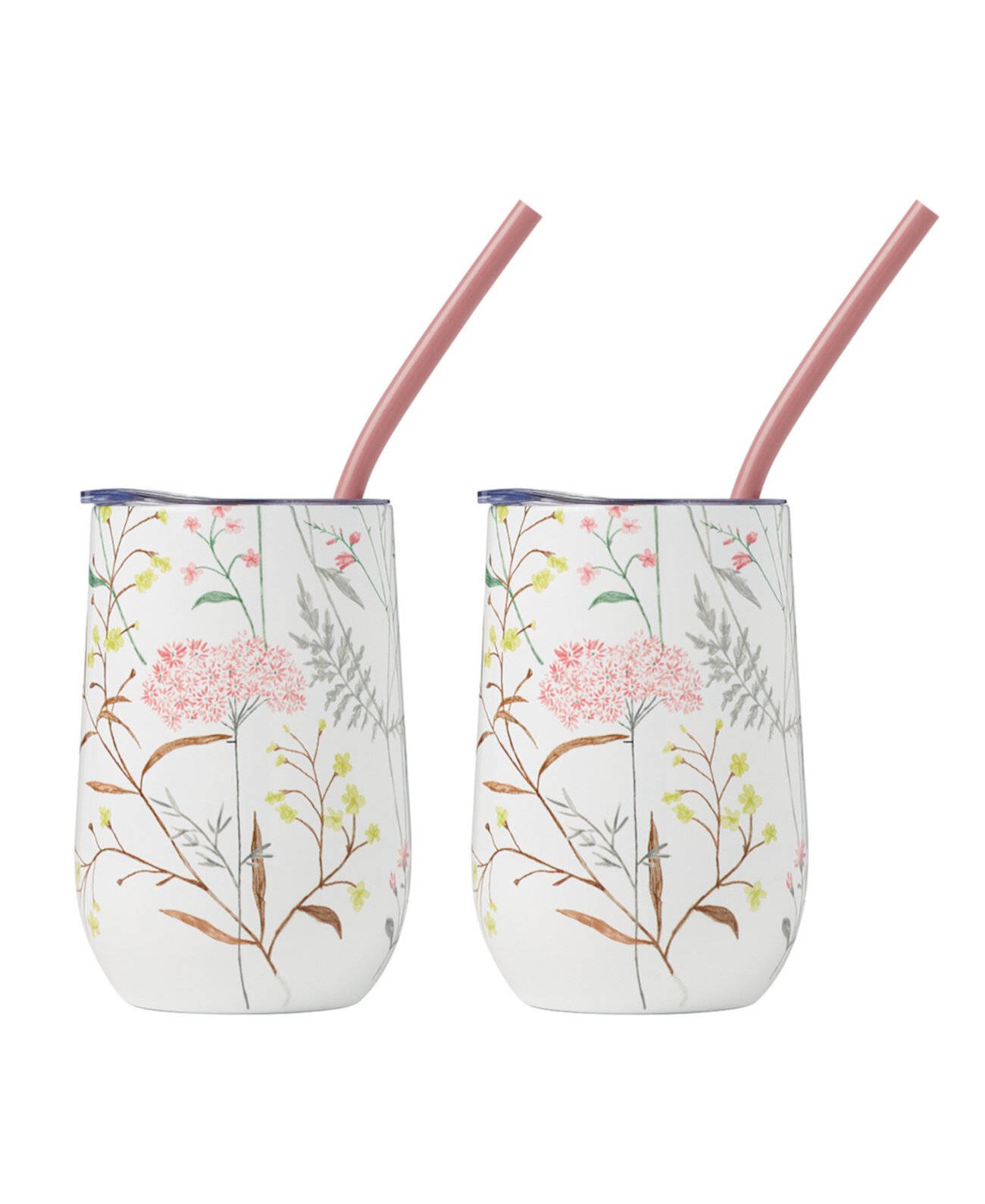 16 oz Floral Insulated Wine Tumbler, Set of 2 Cambridge