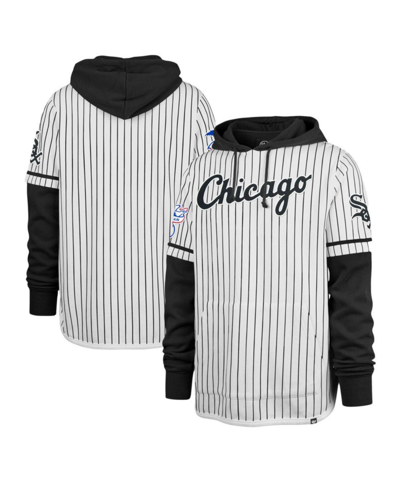 Мужское Худи '47 Brand Pinstripe Double Header Chicago White Sox '47 Brand