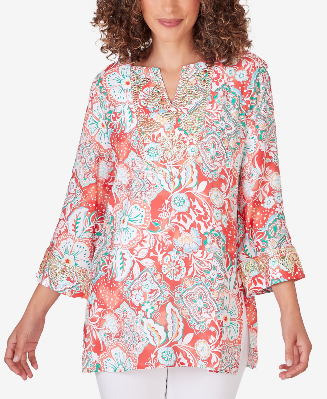 Petite Silky Floral Voile Top Ruby Rd.