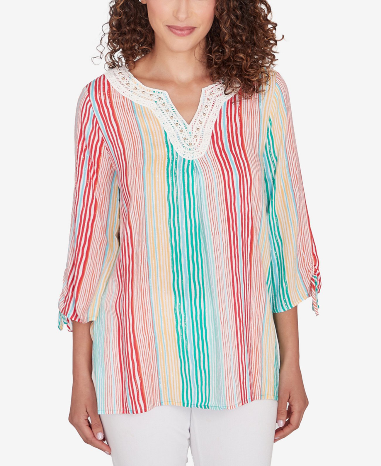 Petite Wavy Metallic Stripe Top Ruby Rd.