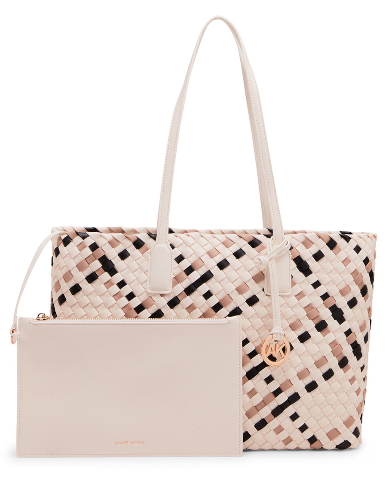 Сумка тоут Anne Klein Woven Tote с карманом Anne Klein