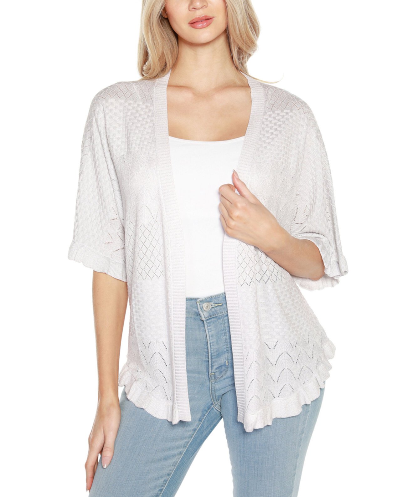 Women's Ruffled Shirttail Hem Cardigan Belldini