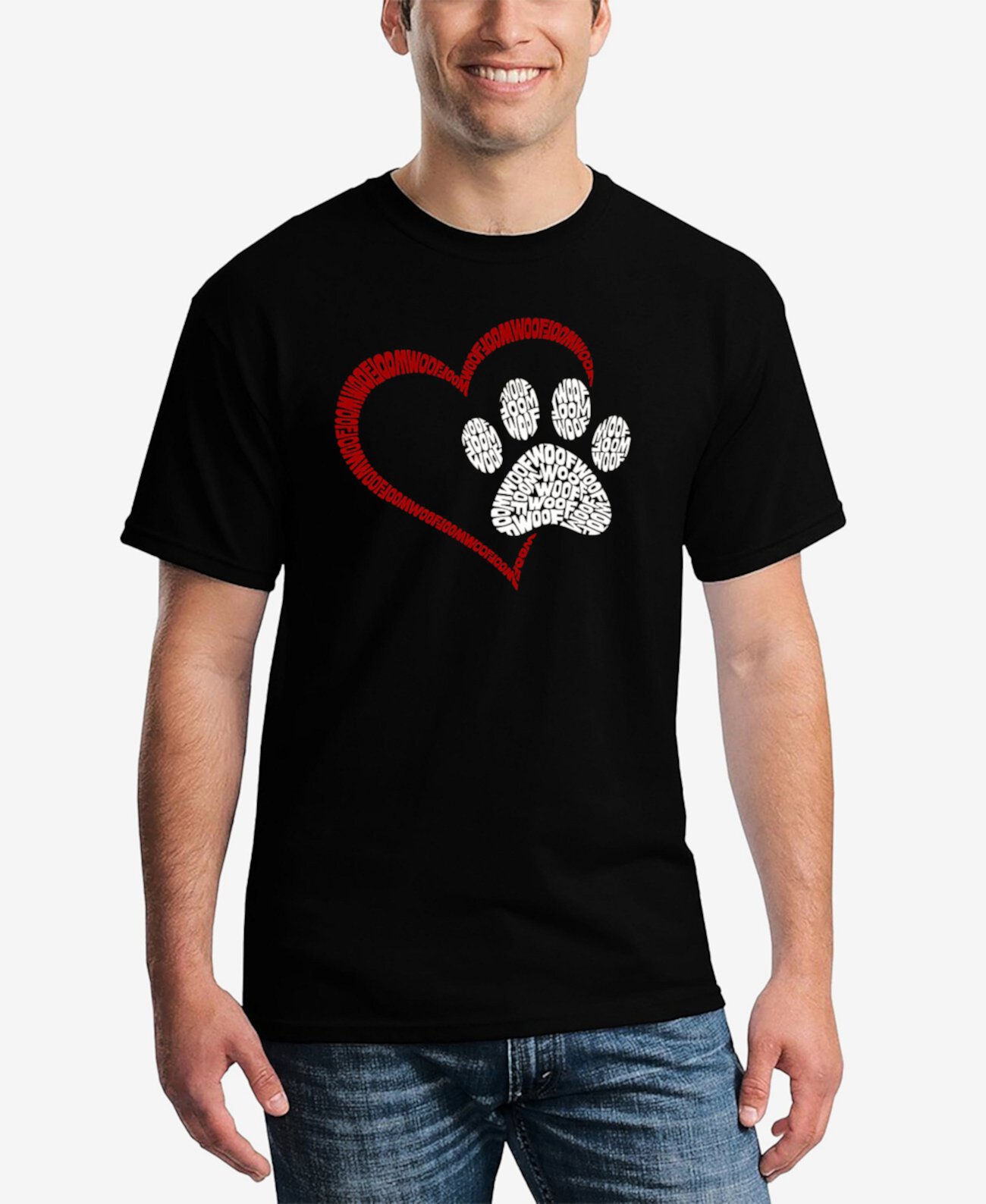 Paw Heart - Men's Word Art T-Shirt LA Pop Art