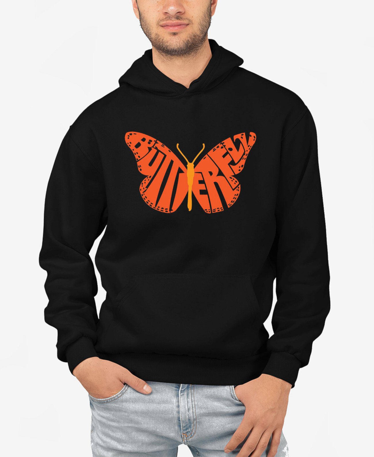 Butterfly - Men's Word Art Hooded Sweatshirt LA Pop Art