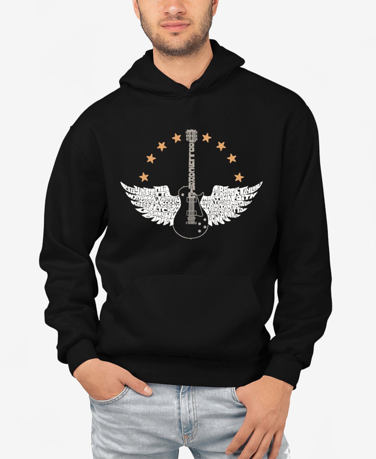 Country Female Singers - Men's Word Art Hooded Sweatshirt LA Pop Art