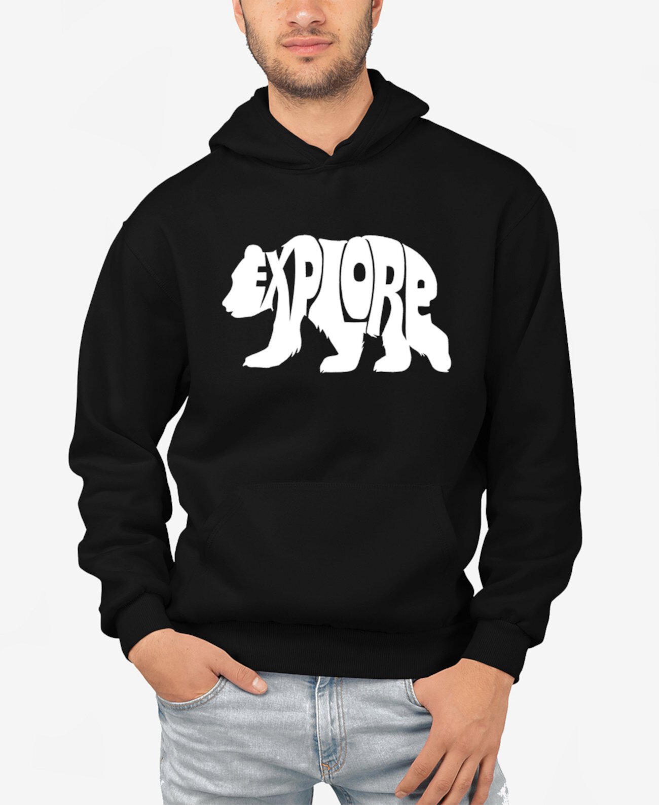 Explore - Men's Word Art Hooded Sweatshirt LA Pop Art