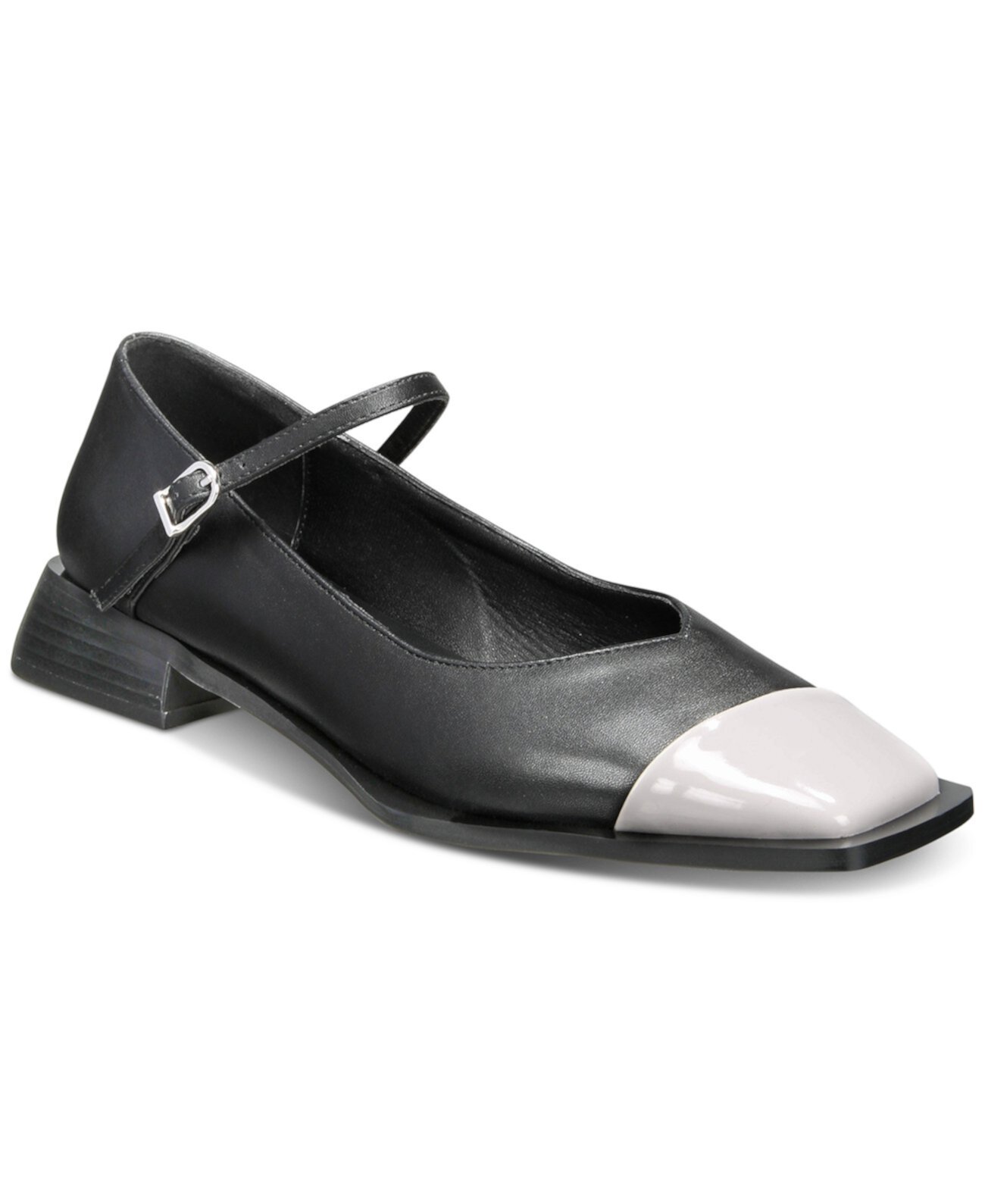 Women's Penelope Square-Toe Mary Jane Block-Heel Flats VAILA SHOES