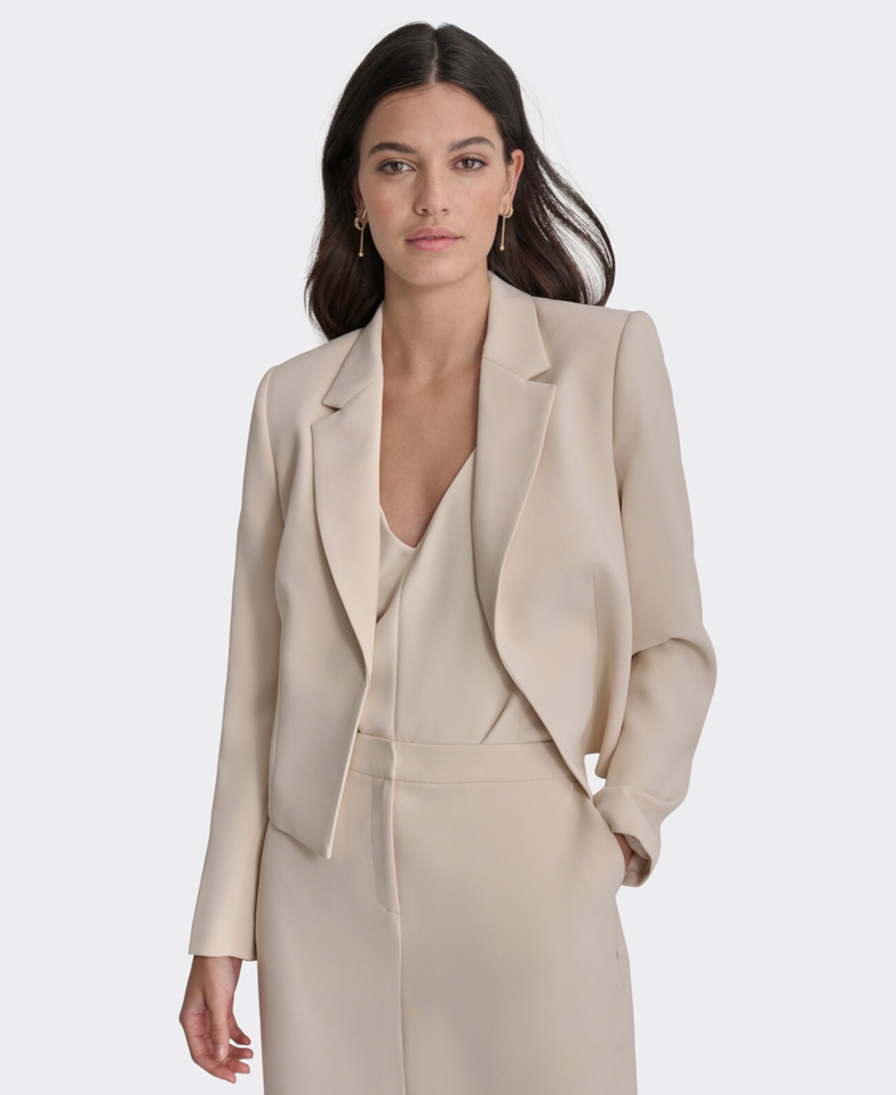 Женский Блейзер DKNY Petite Notch Collar Open Front DKNY