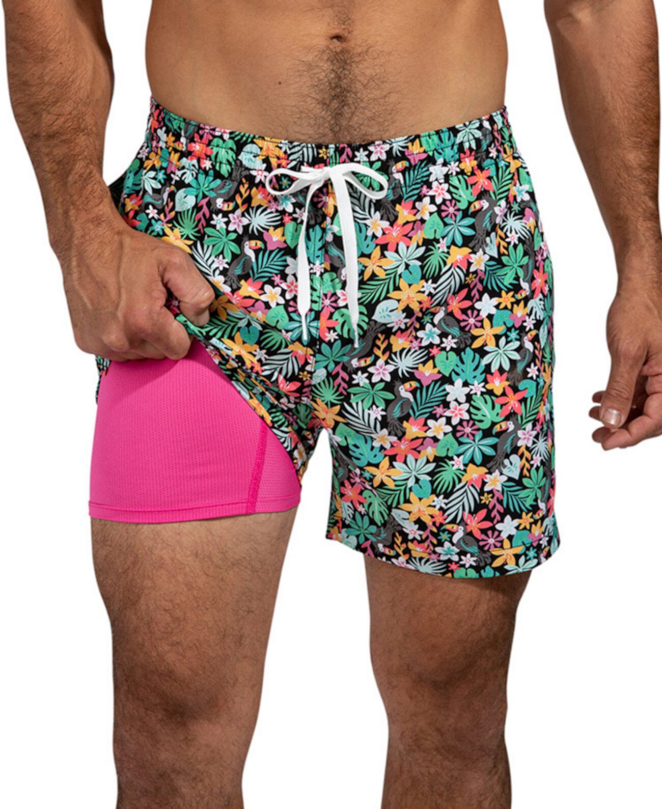 Men's The Bloomerangs Quick-Dry 5-1/2" Swim Trunks with Boxer-Brief Liner CHUBBIES