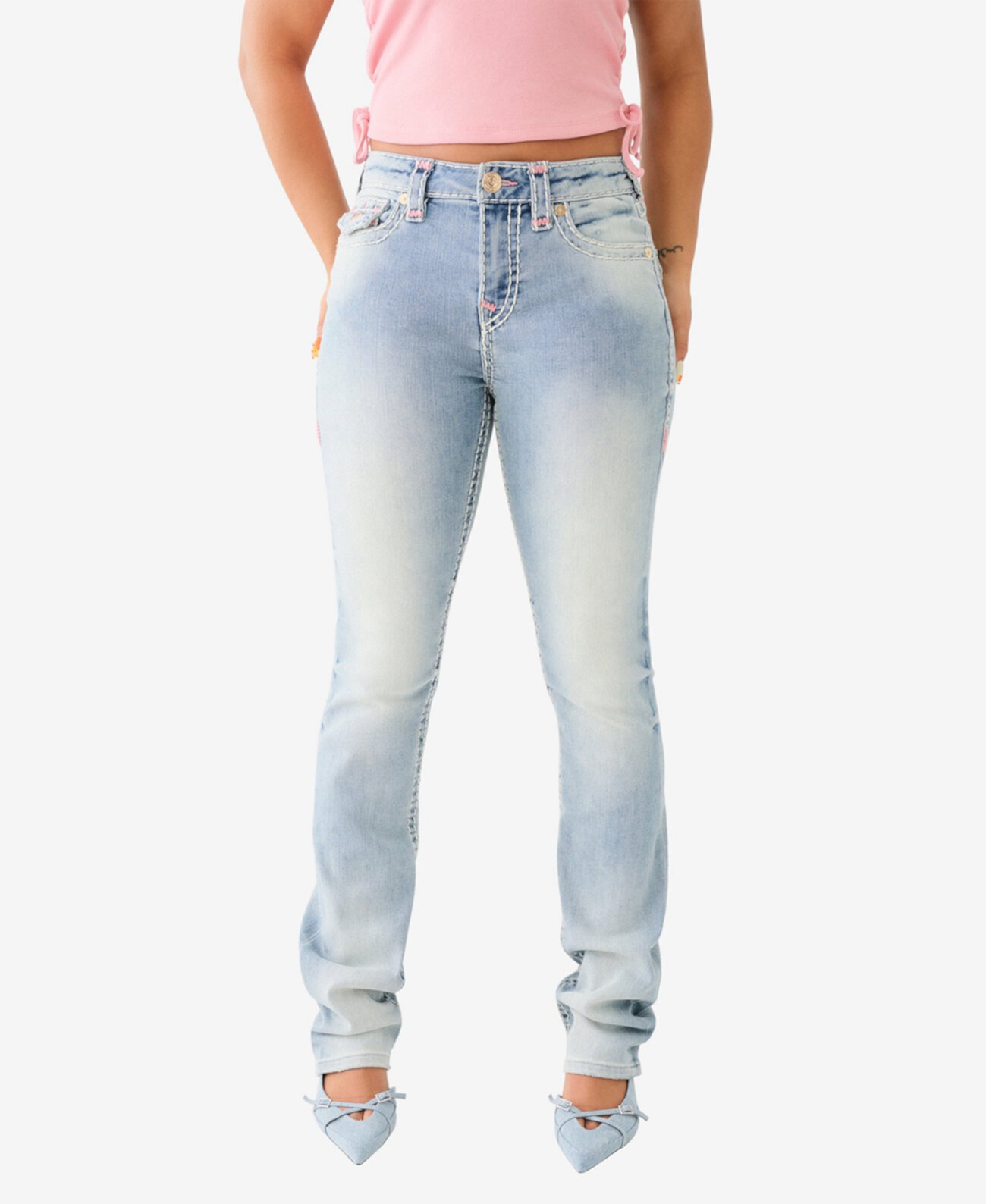 Women's Billie Flap Super T Straight Jean True Religion