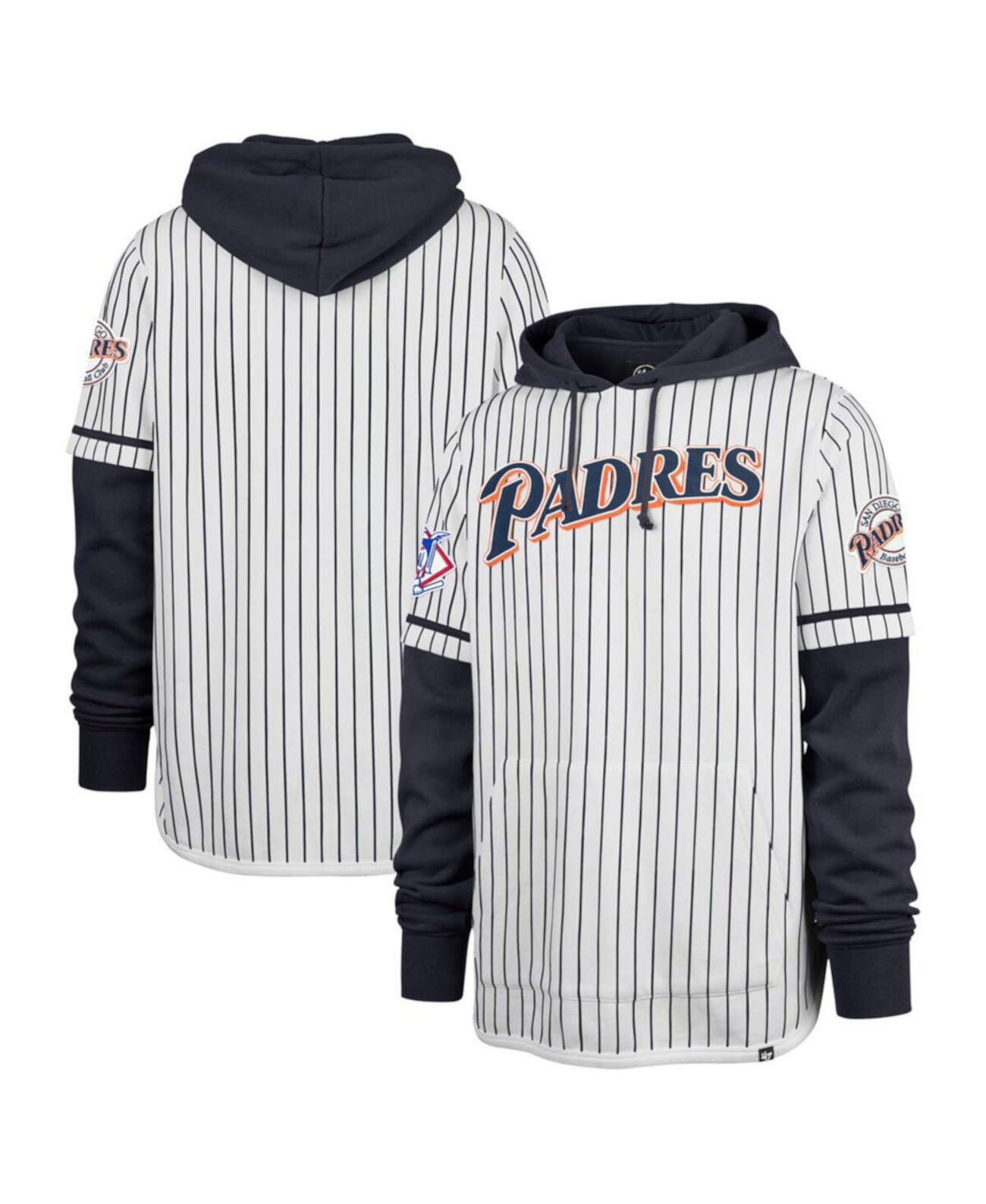 Мужское Худи '47 San Diego Padres Pinstripe Double Header '47 Brand