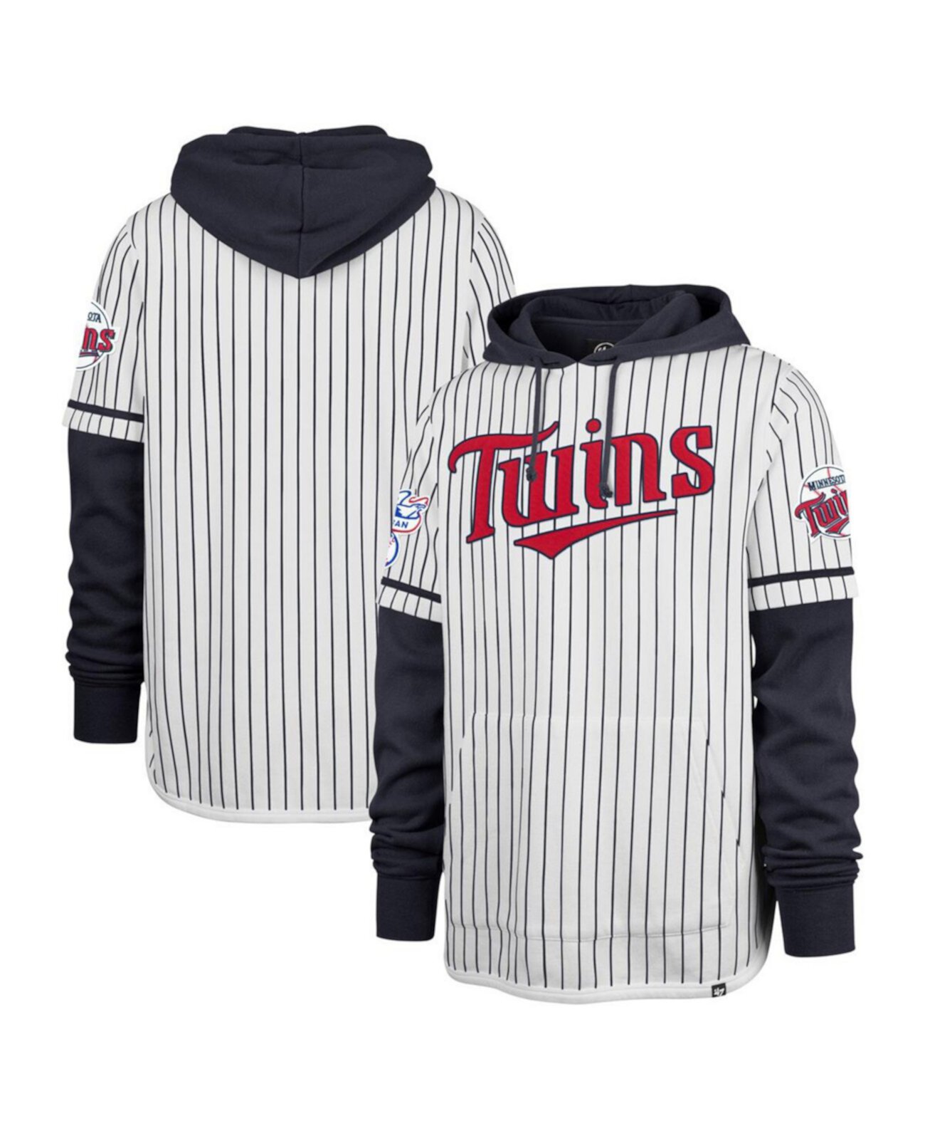 Мужское Худи '47 Brand Minnesota Twins Pinstripe Double Header '47 Brand