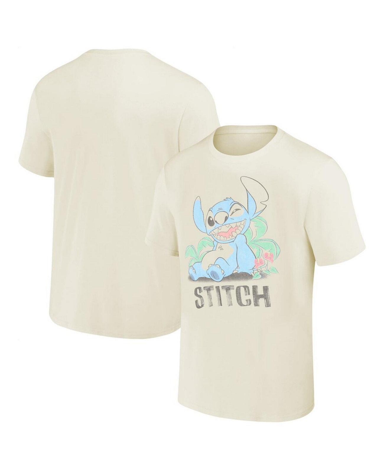 Unisex Cream Lilo and Stitch Wink T-Shirt Mad Engine