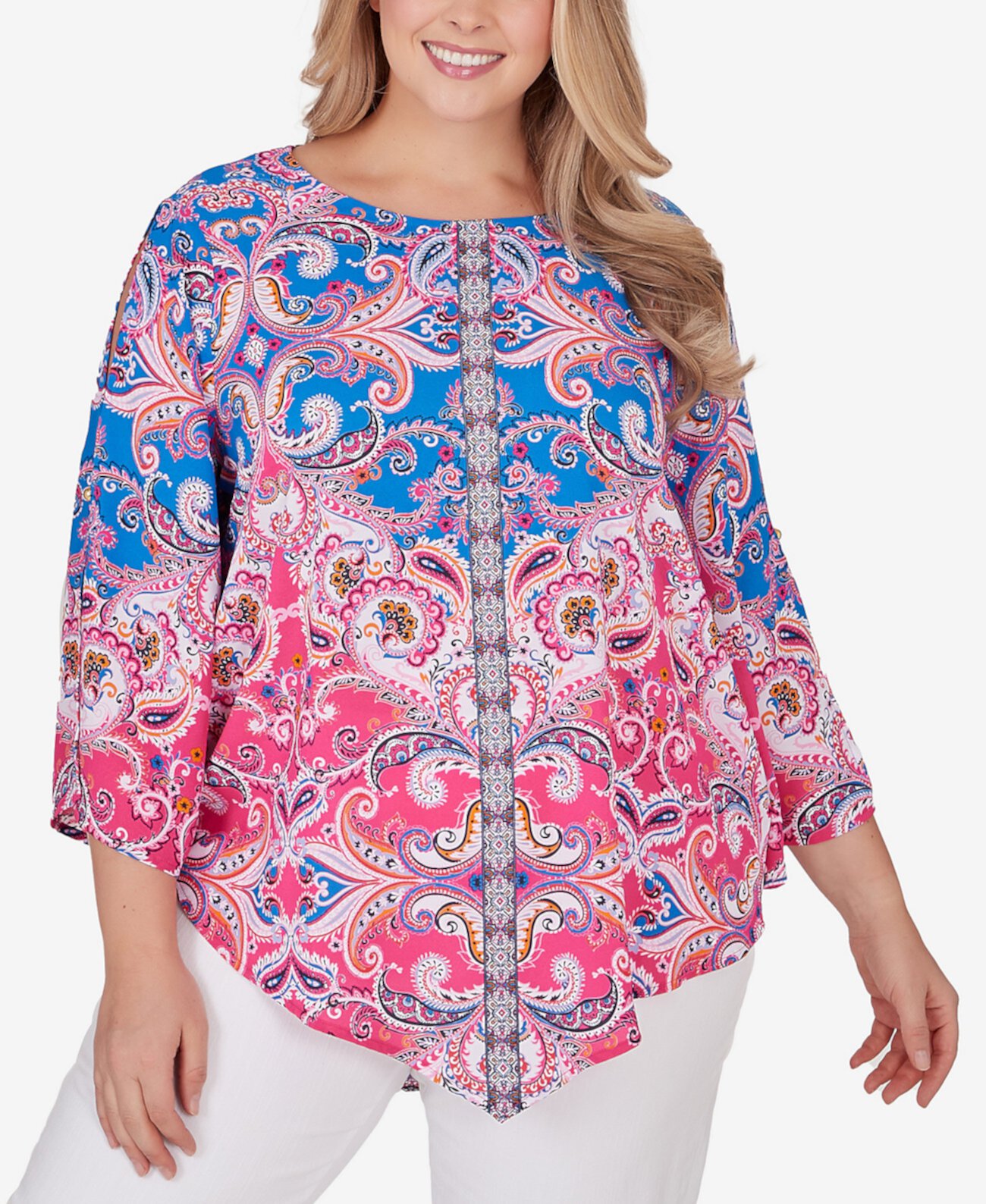 Plus Size Woven Paisley Top Ruby Rd.