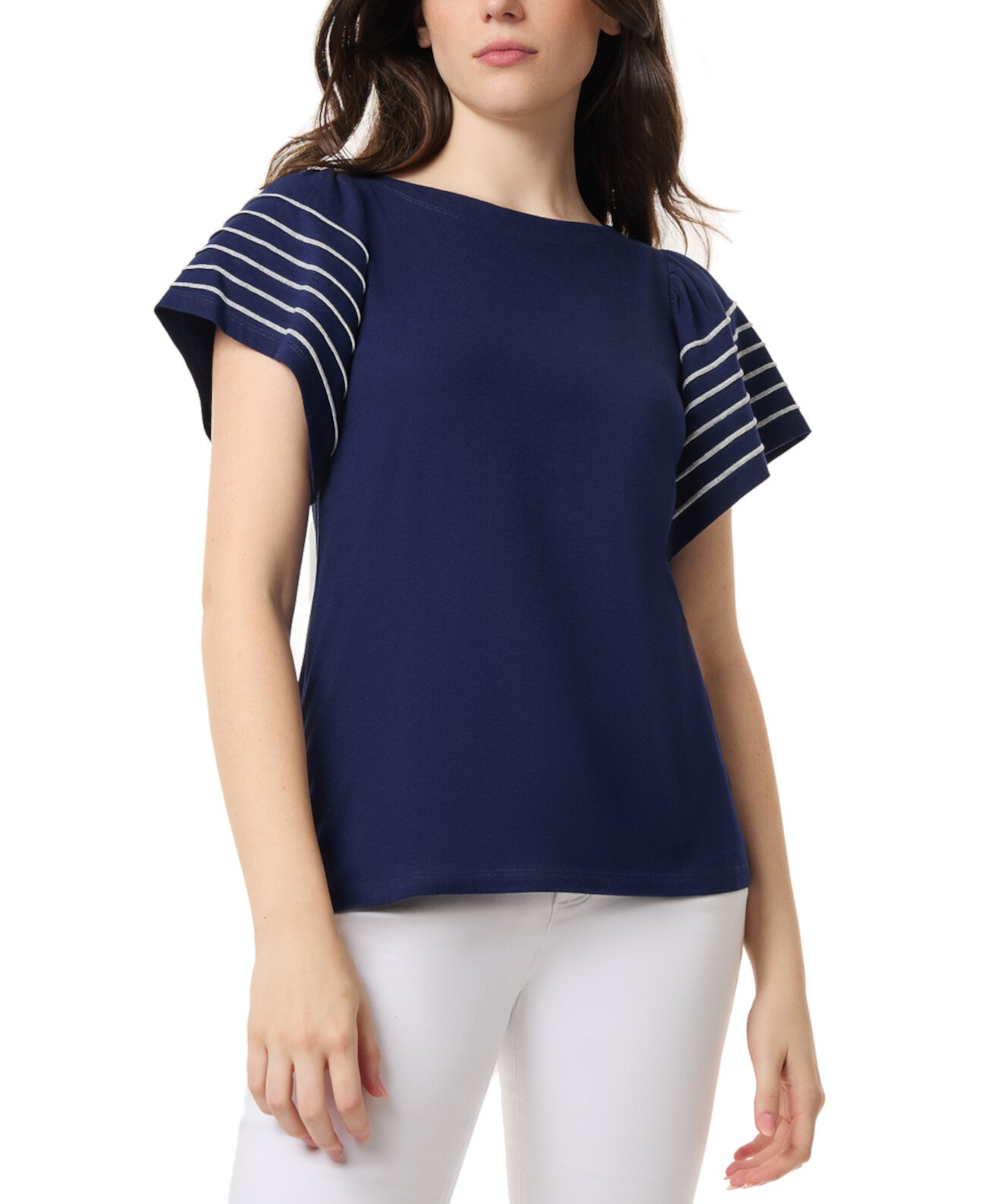 Women's Boat-Neck Flutter-Sleeve Top Jones New York