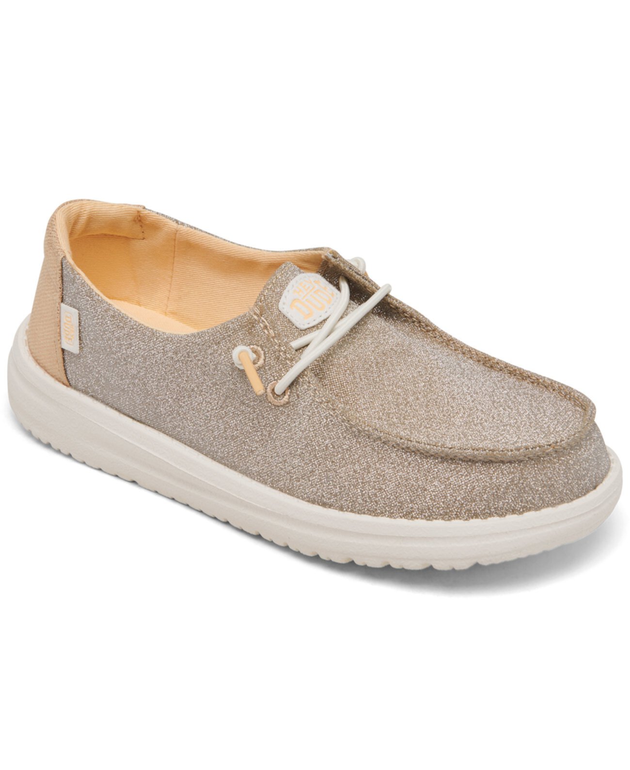 Little Girls' Wendy Metallic Sparkle Casual Moccasin Sneakers from Finish Line Hey Dude