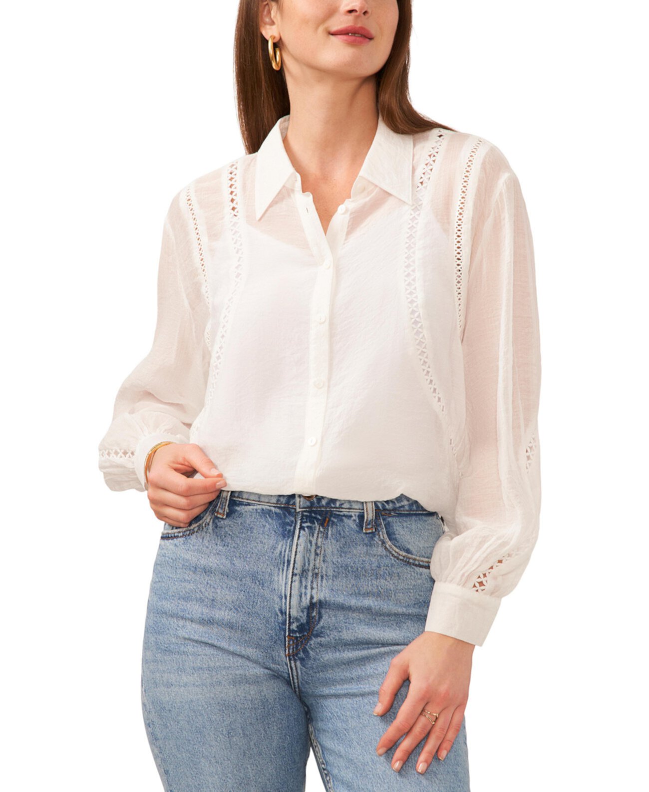  Блузка Vince Camuto Button-Down Pointelle Vince Camuto