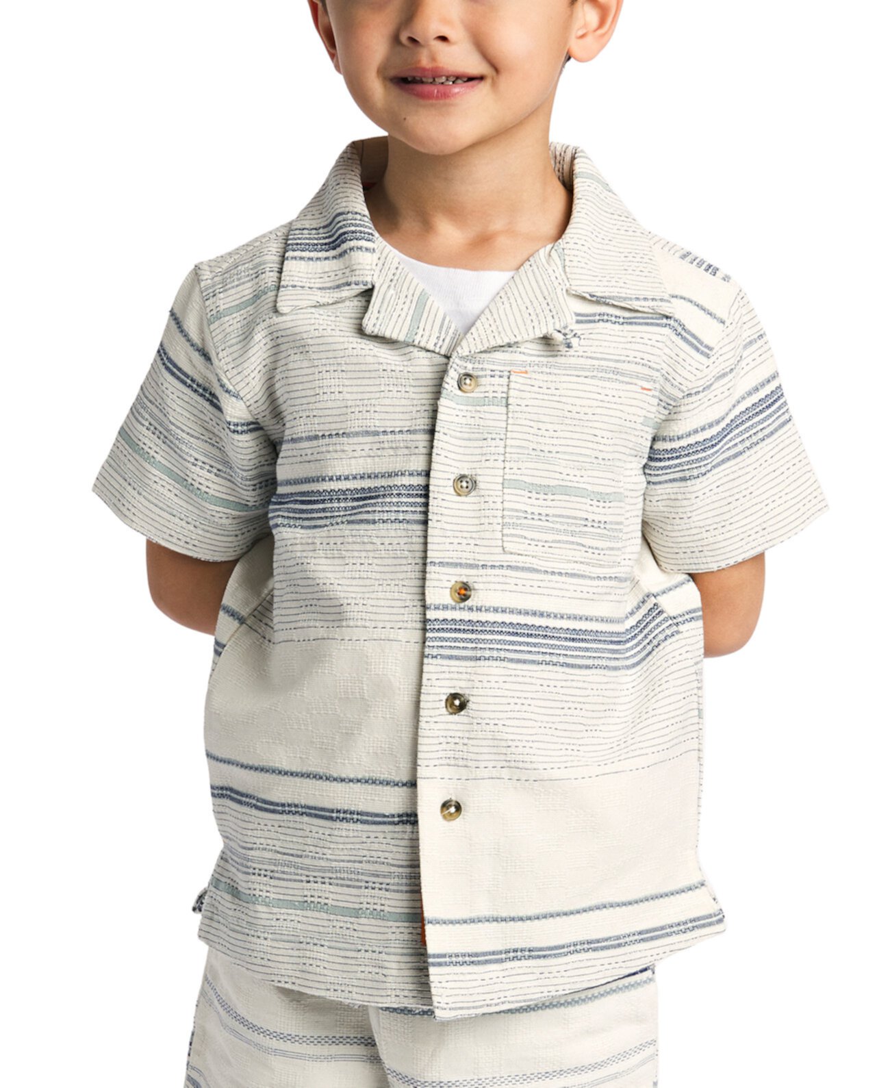 Toddler & Little Boys Tour Textured Striped Shirt Sovereign Code