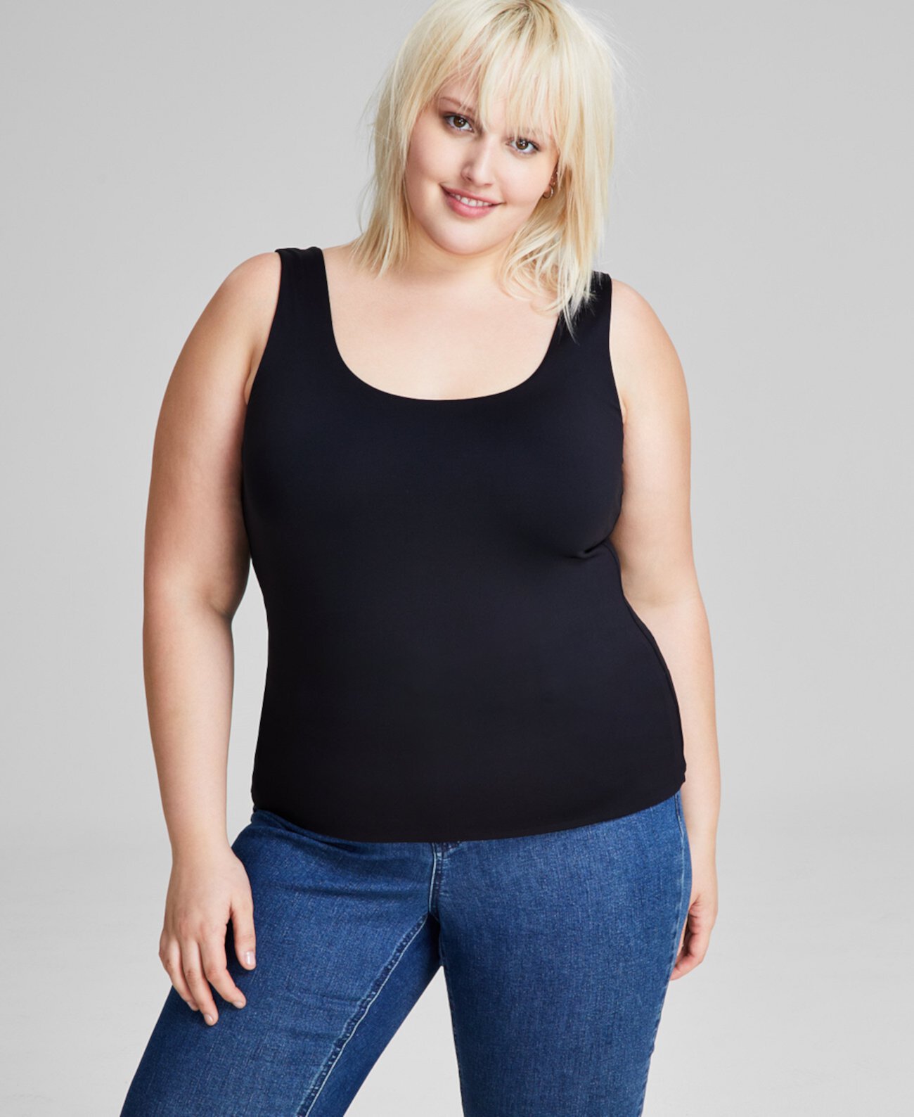 Plus Size Scoop-Neck Sleeveless Top, Created for Macy's And Now This