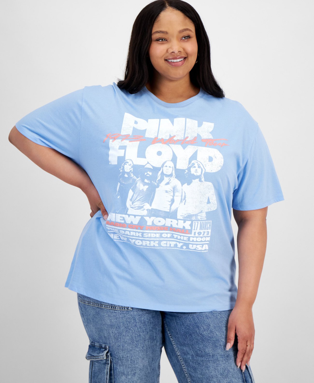 Trendy Plus Size Pink Floyd Graphic T-Shirt Grayson Threads, The Label