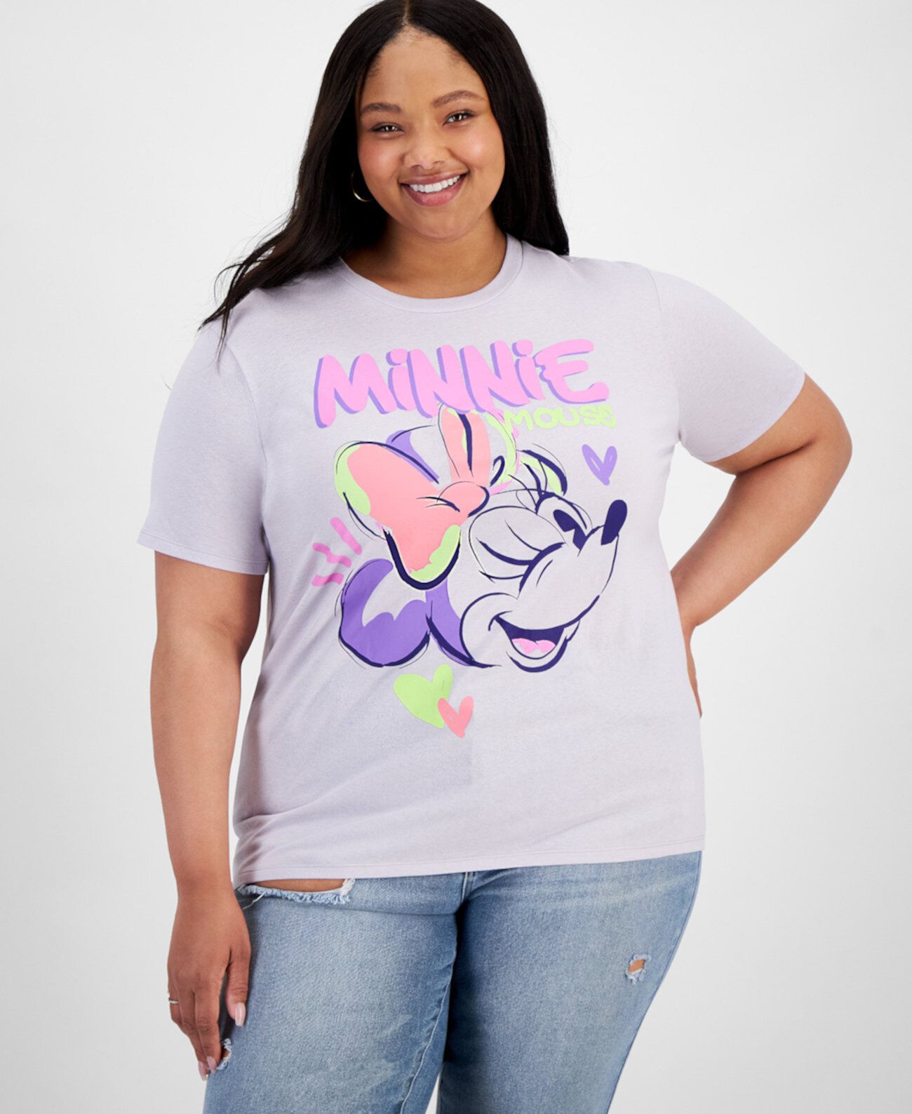 Trendy Plus Size Minnie Wink Sketch Graphic T-Shirt Disney