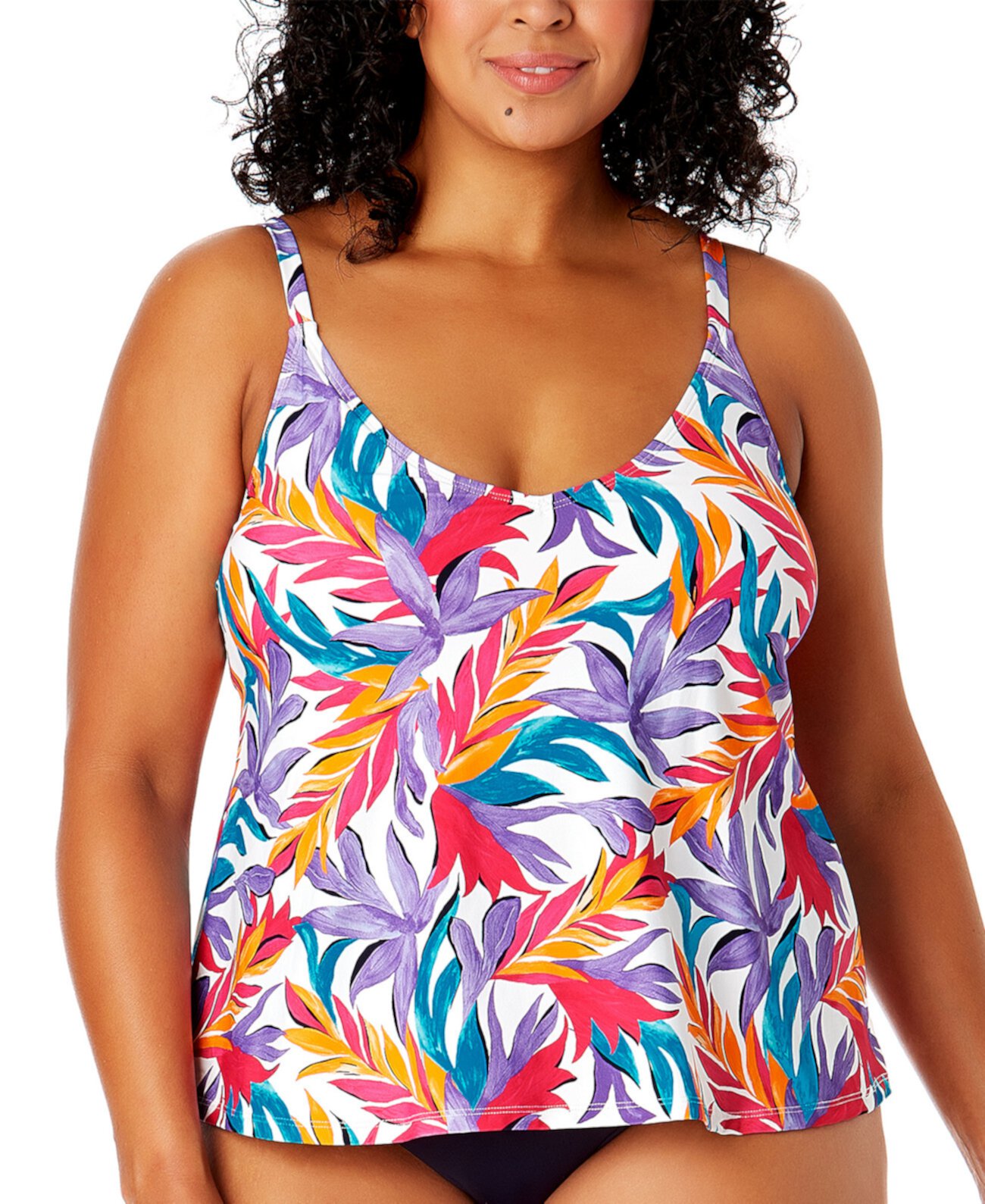 Plus Size Printed Tankini Top Anne Cole