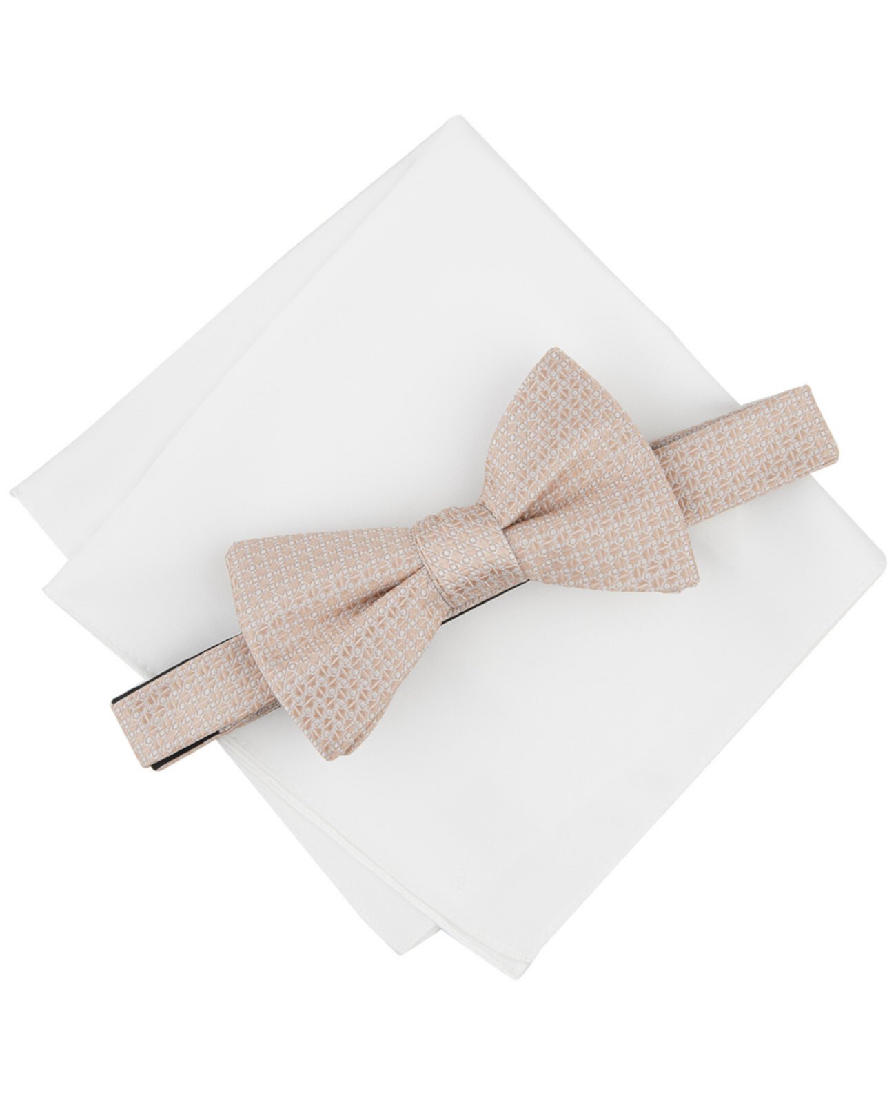 Men's Dawson Textured Bow Tie & Solid Pocket Square Set, Created for Macy's Alfani