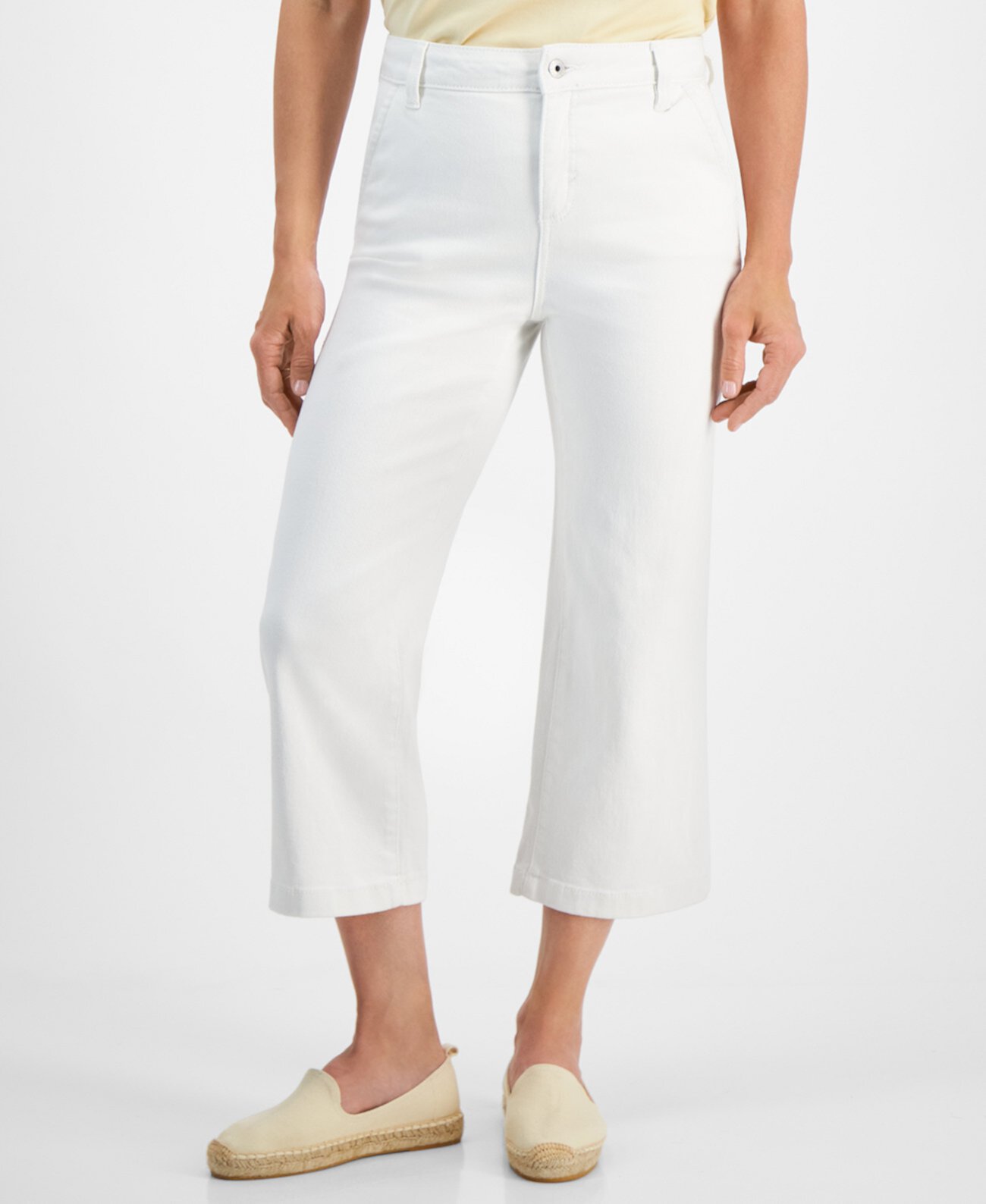 Petite High-Rise Cropped Wide-Leg Jeans, Created for Macy's Style & Co