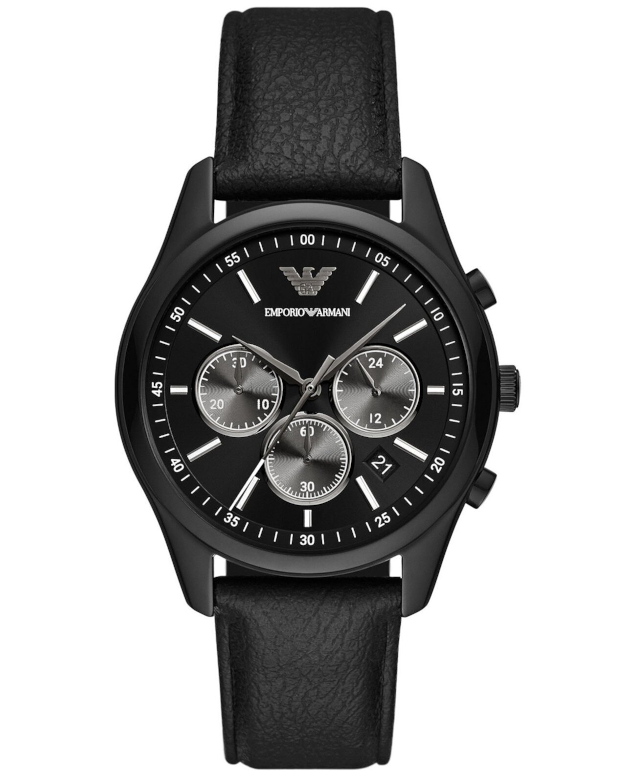 Смарт часы Emporio Armani Мужские Хронометр с Черным Кожаным Ремешком 41mm Emporio Armani