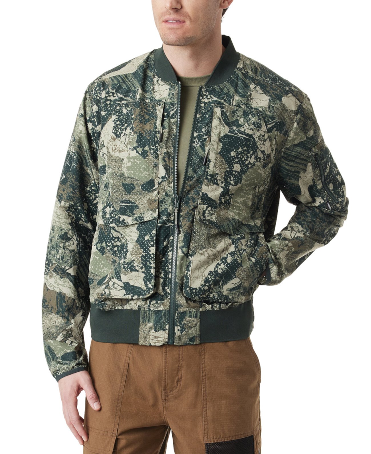 Men's Easy-Pack Travel Camo Bomber Jacket BASS OUTDOOR