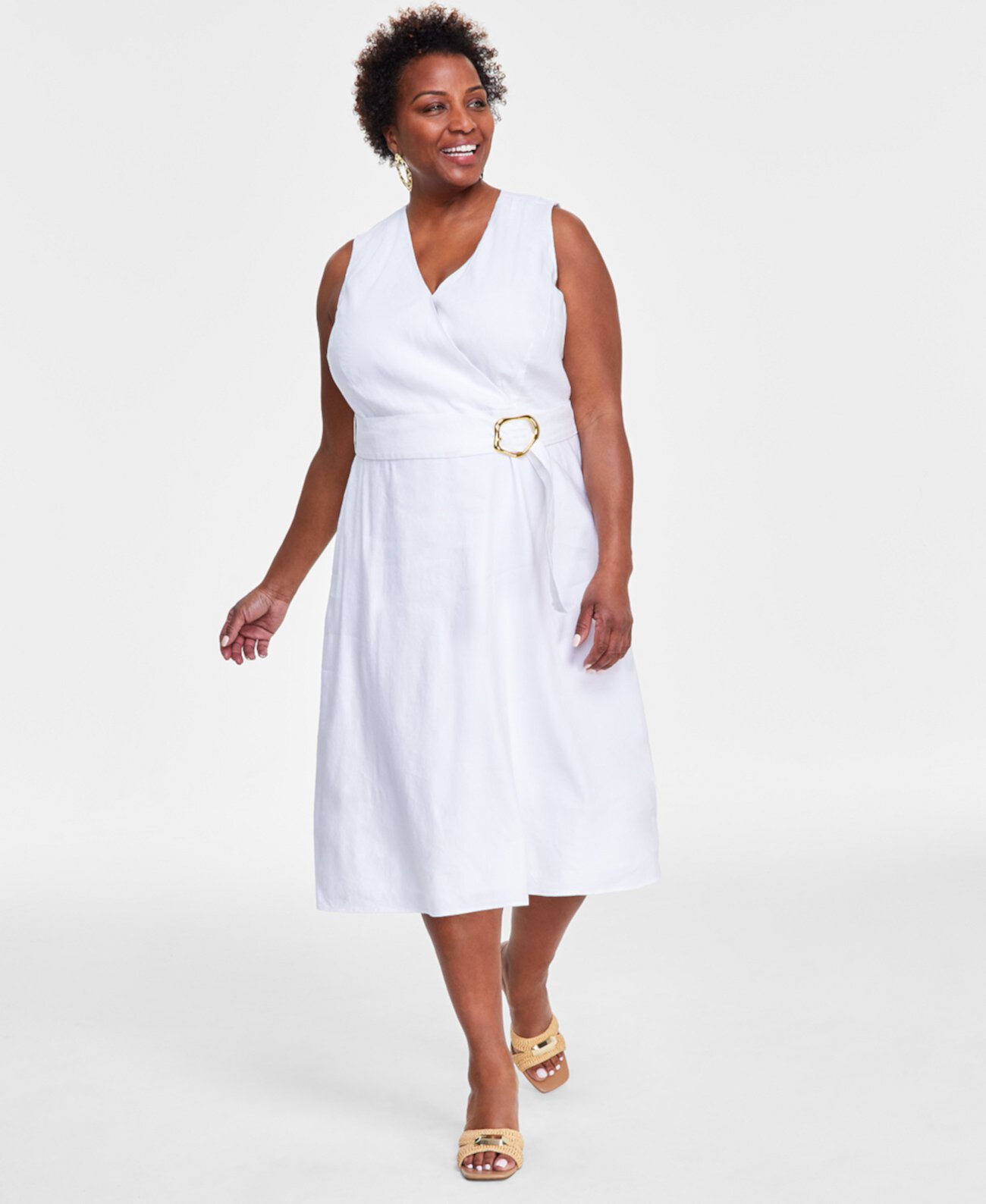 Plus Size D-Ring Midi Dress, Created for Macy's I.N.C. International Concepts
