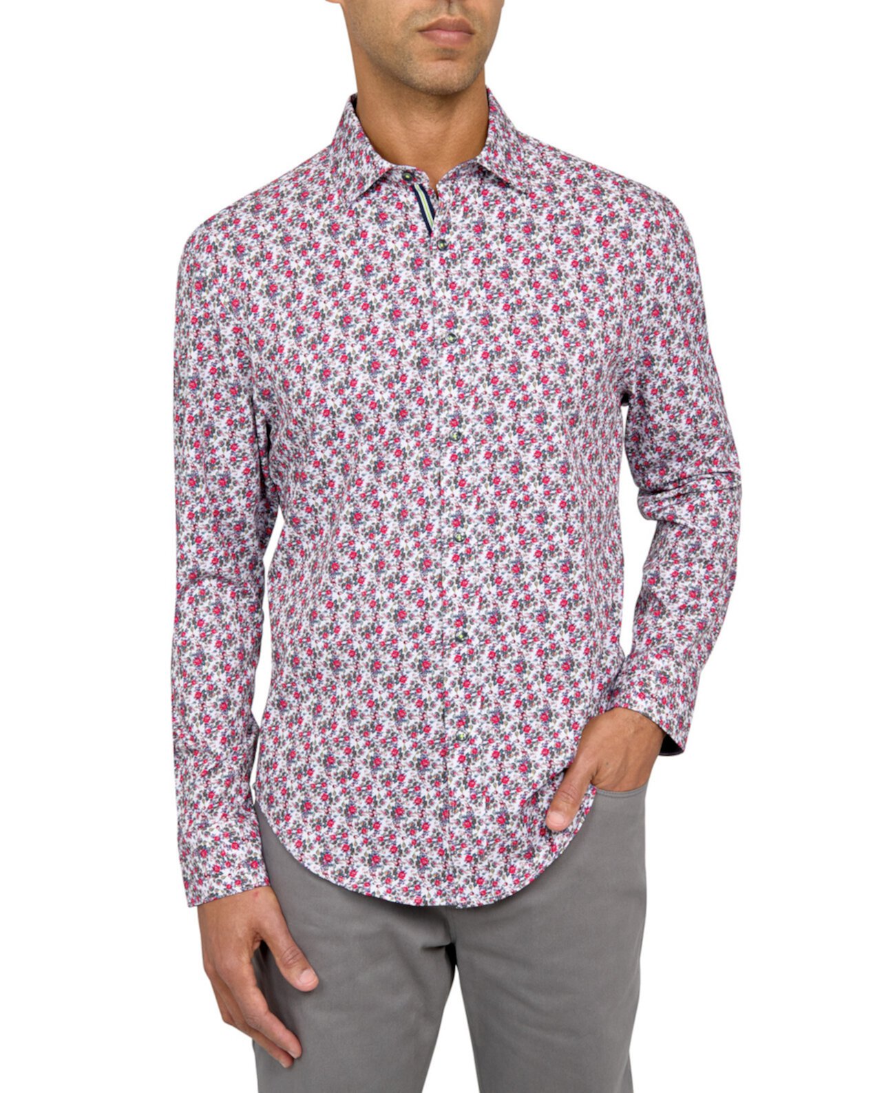 Men's Micro-Floral Performance Stretch Shirt Society of Threads