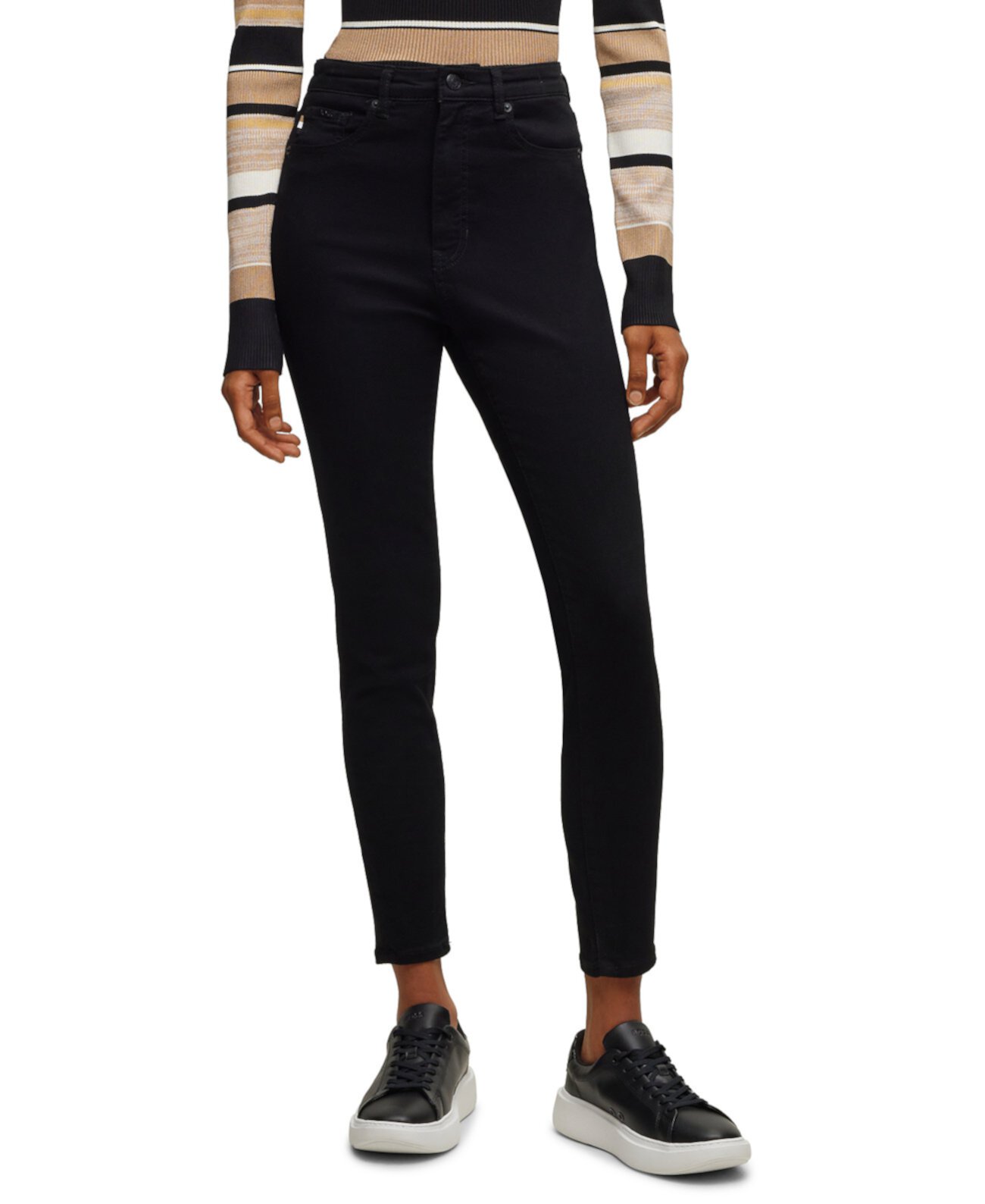 Women's High-Waisted Cropped Jeans BOSS