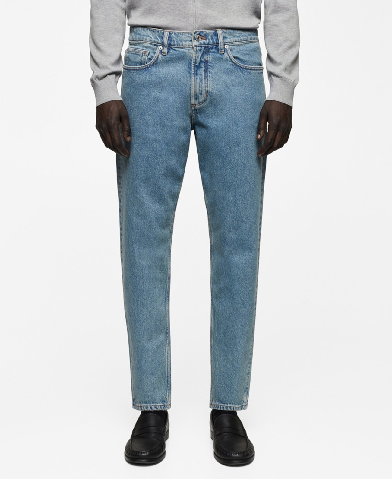 <b>MANGO</b> <b>Men</b>&apos;s Ben Tapered Cropped <b>Jeans</b>.