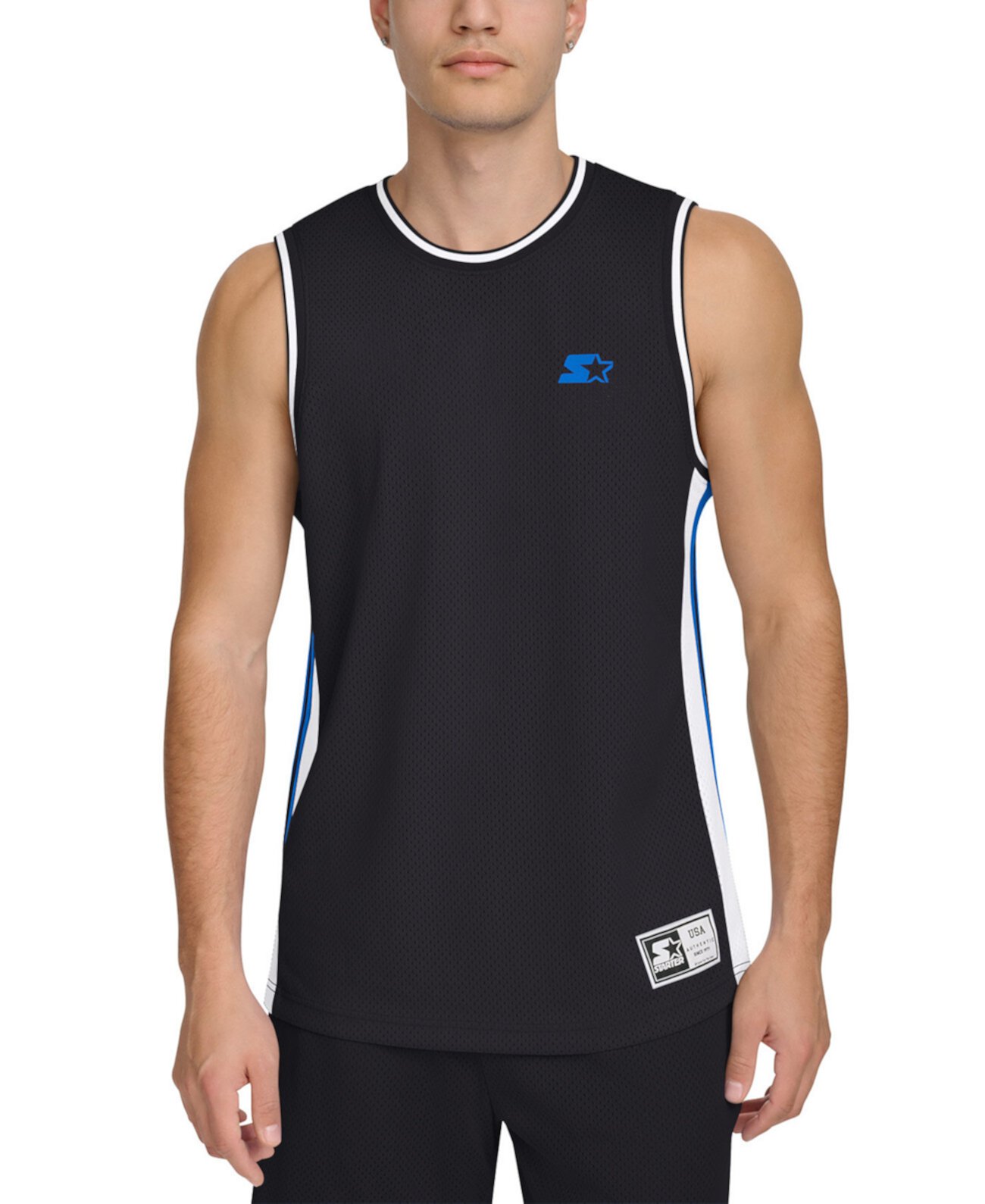 Мужская Повседневная рубашка Starter Classic-Fit Tipped Mesh Basketball Tank Starter