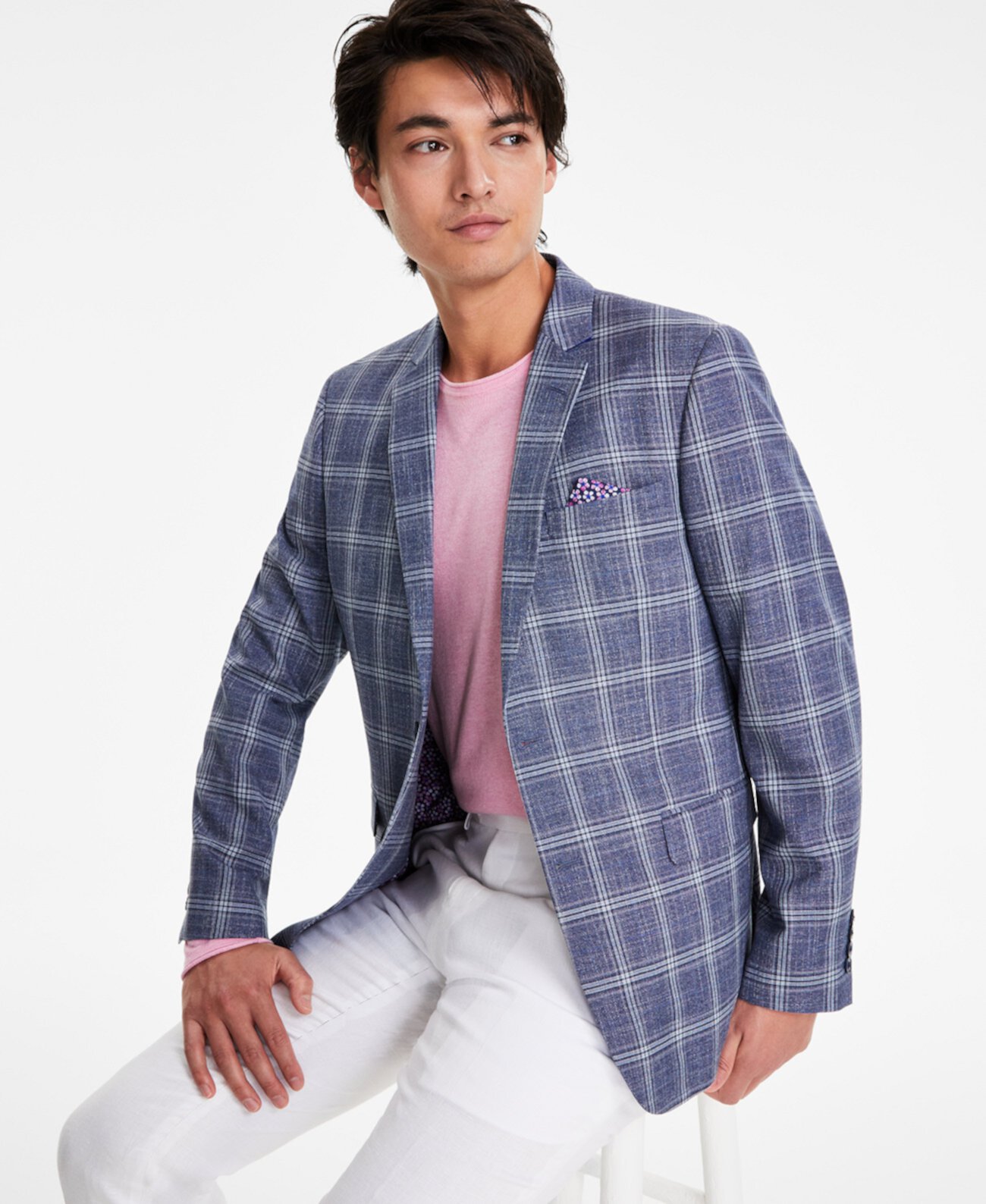 Men's Slim-Fit Stretch Patterned Sport Coats Nick Graham