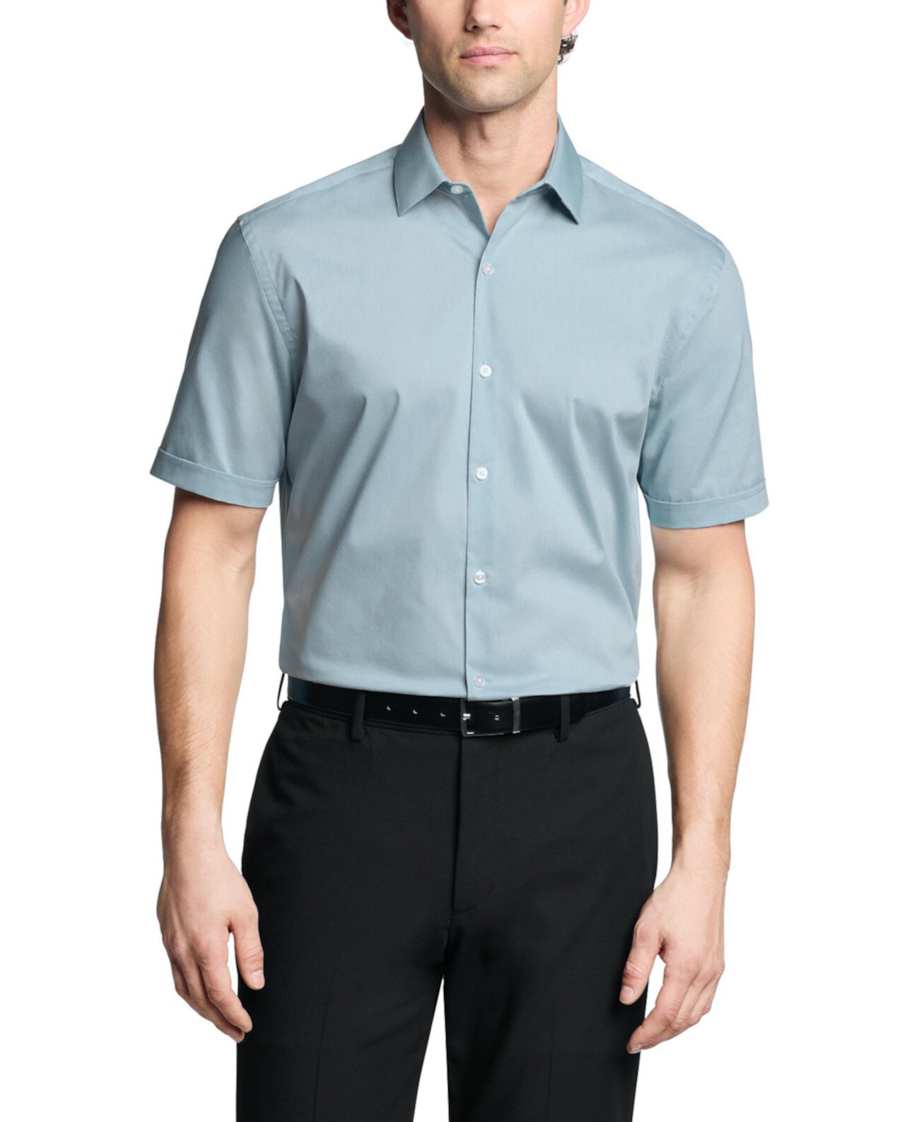 Мужская Классическая рубашка Van Heusen Flex Collar Slim Fit Short Sleeve Van Heusen