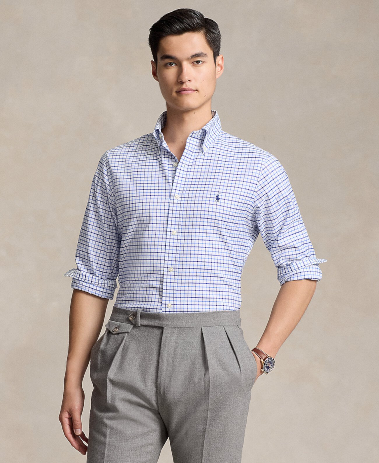 Men's Classic-Fit Plaid Oxford Shirt Polo Ralph Lauren