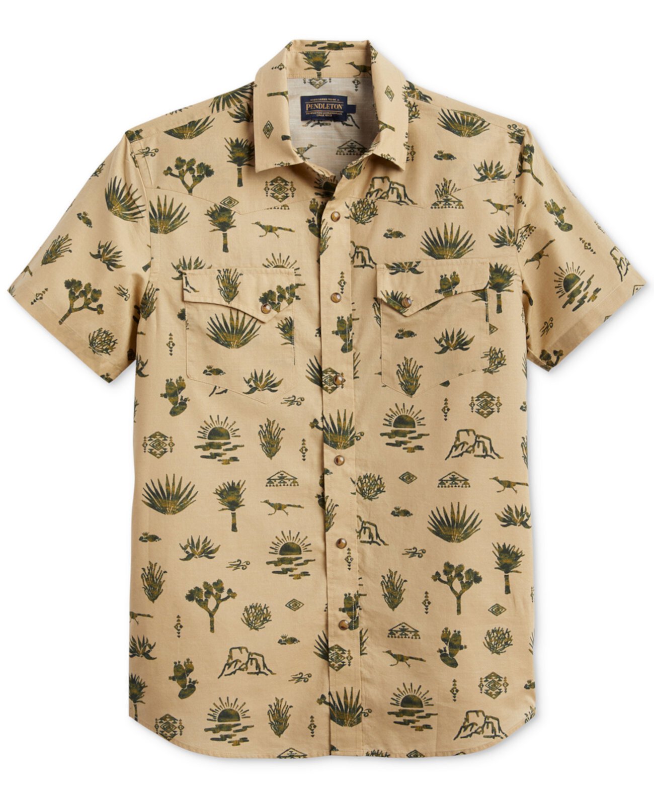 Мужская Повседневная рубашка Pendleton Laramie Desert Print Short Sleeve Button-Front Shirt Pendleton