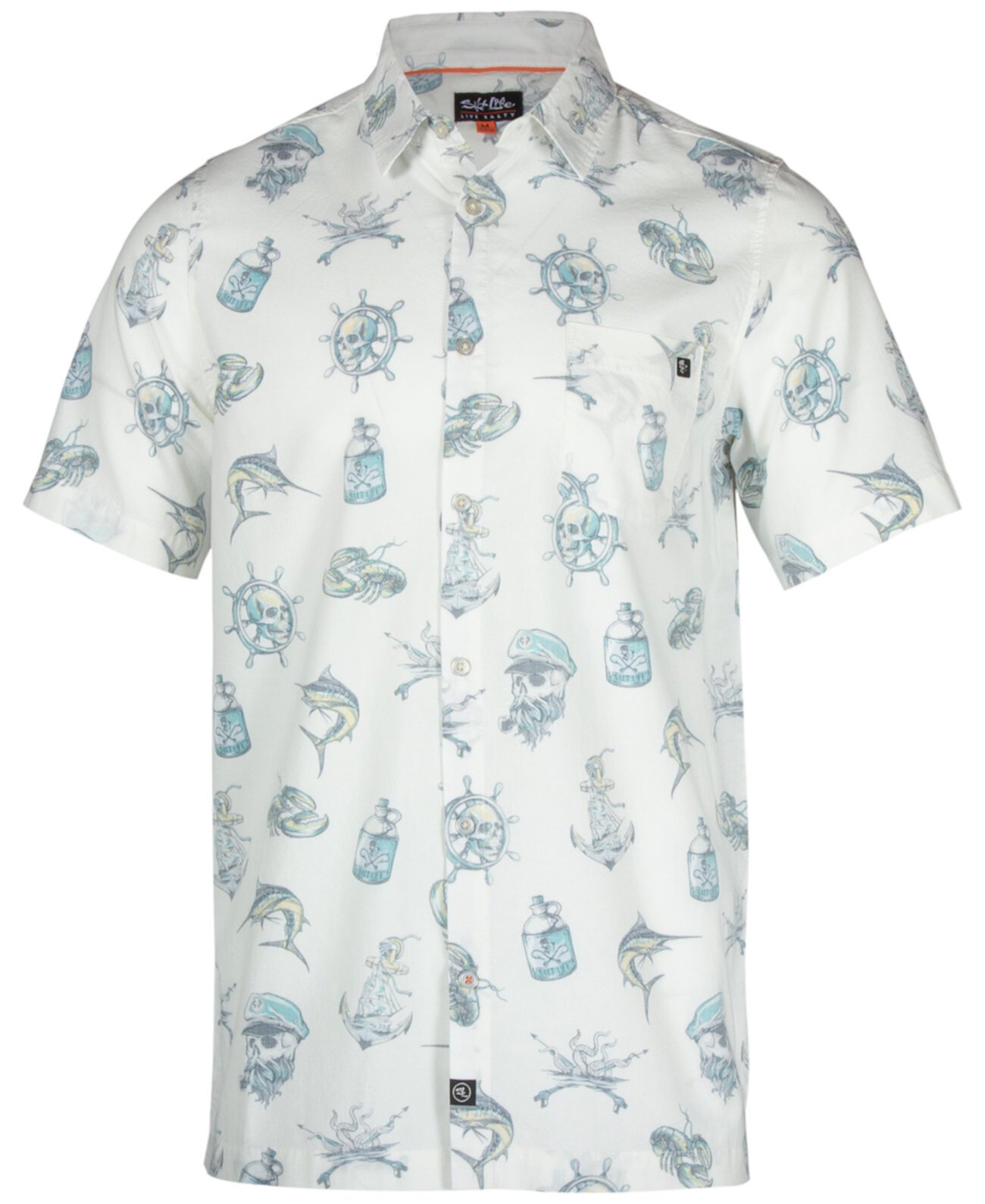 Men's Tell No Tales Graphic Print Short-Sleeve Button-Up Shirt Salt Life