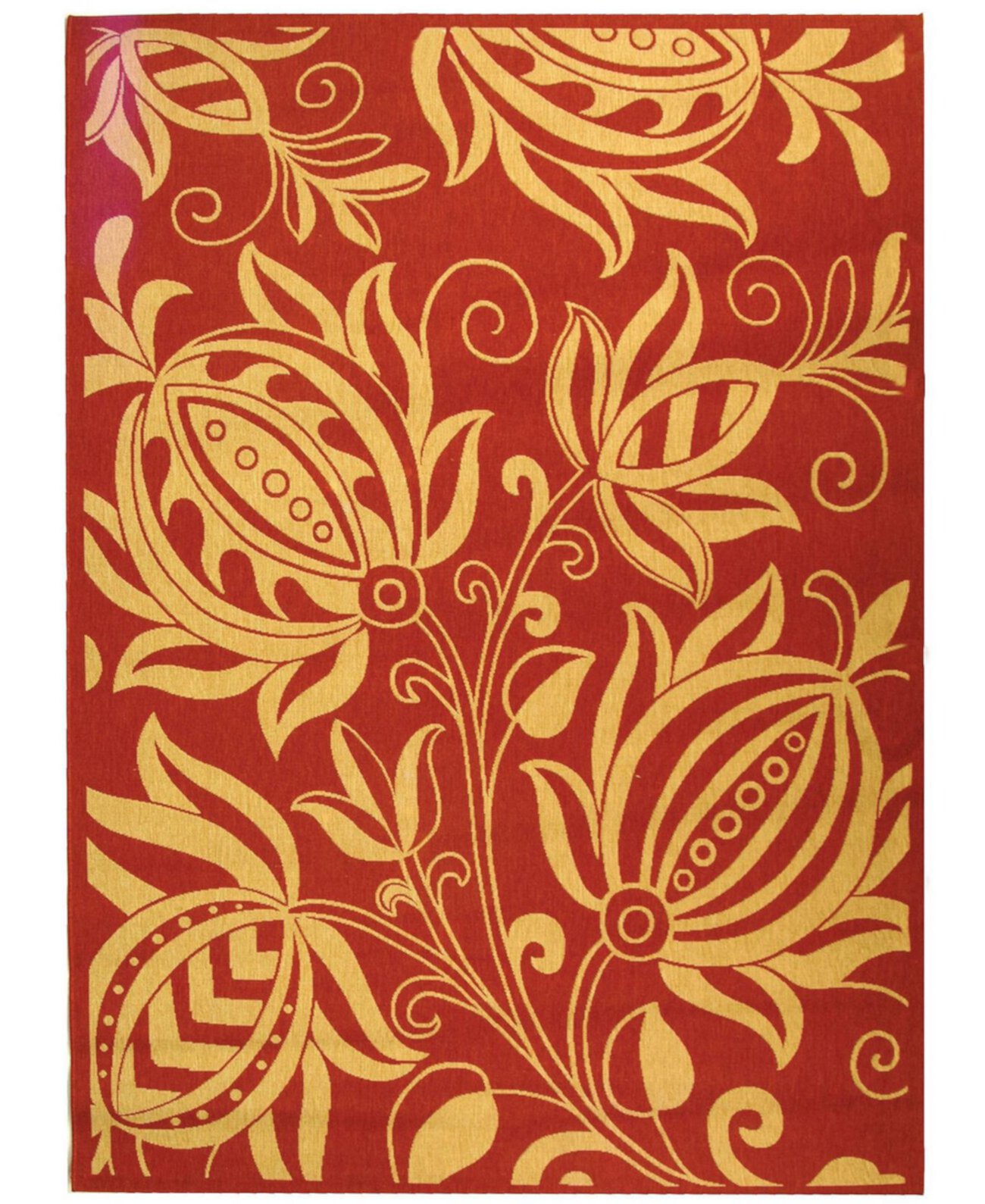 Courtyard CY2961 Red and Natural 7'10" x 7'10" Square Outdoor Area Rug Safavieh