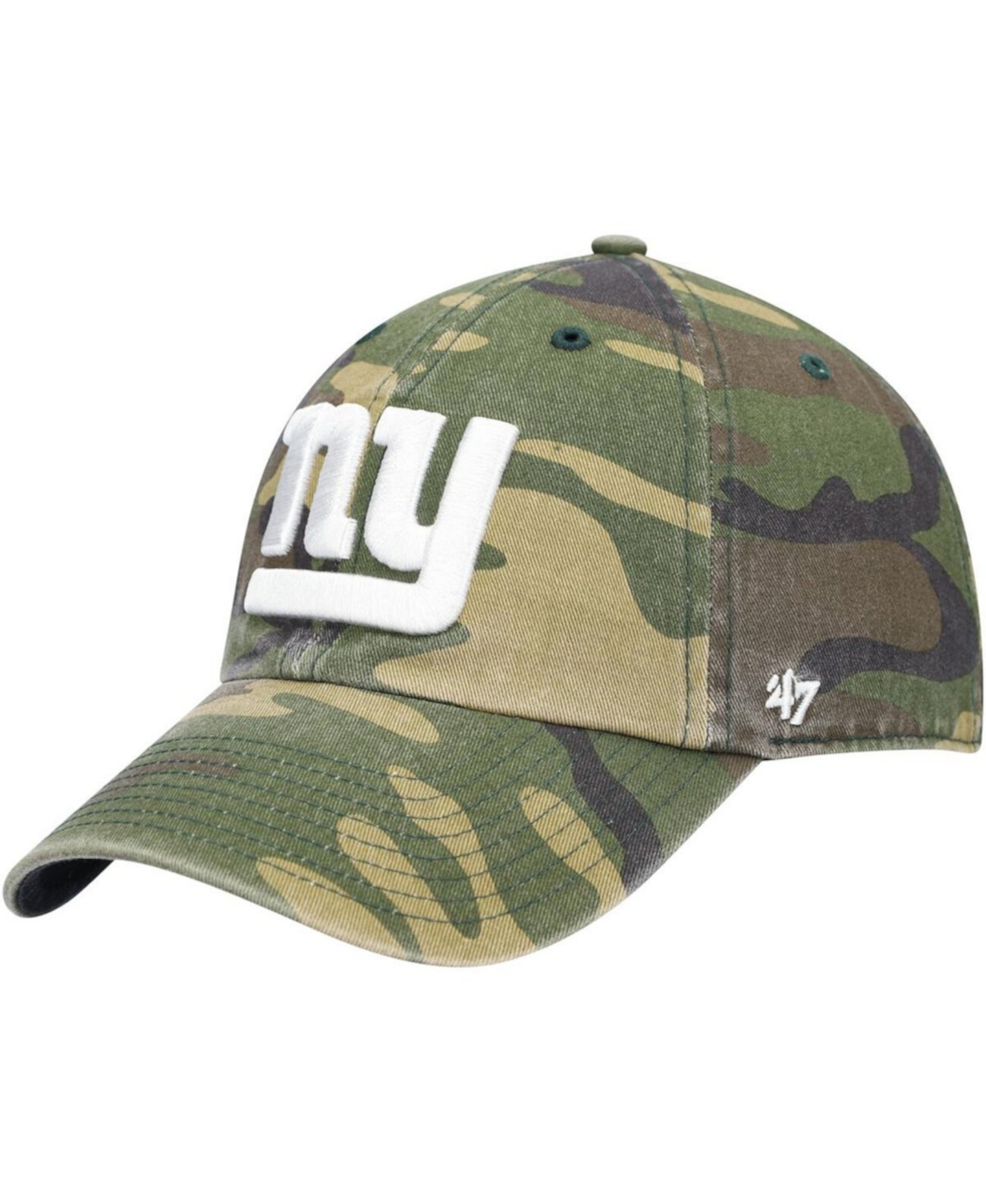 Men's Camo New York Giants Woodland Logo Clean Up Adjustable Hat '47 Brand