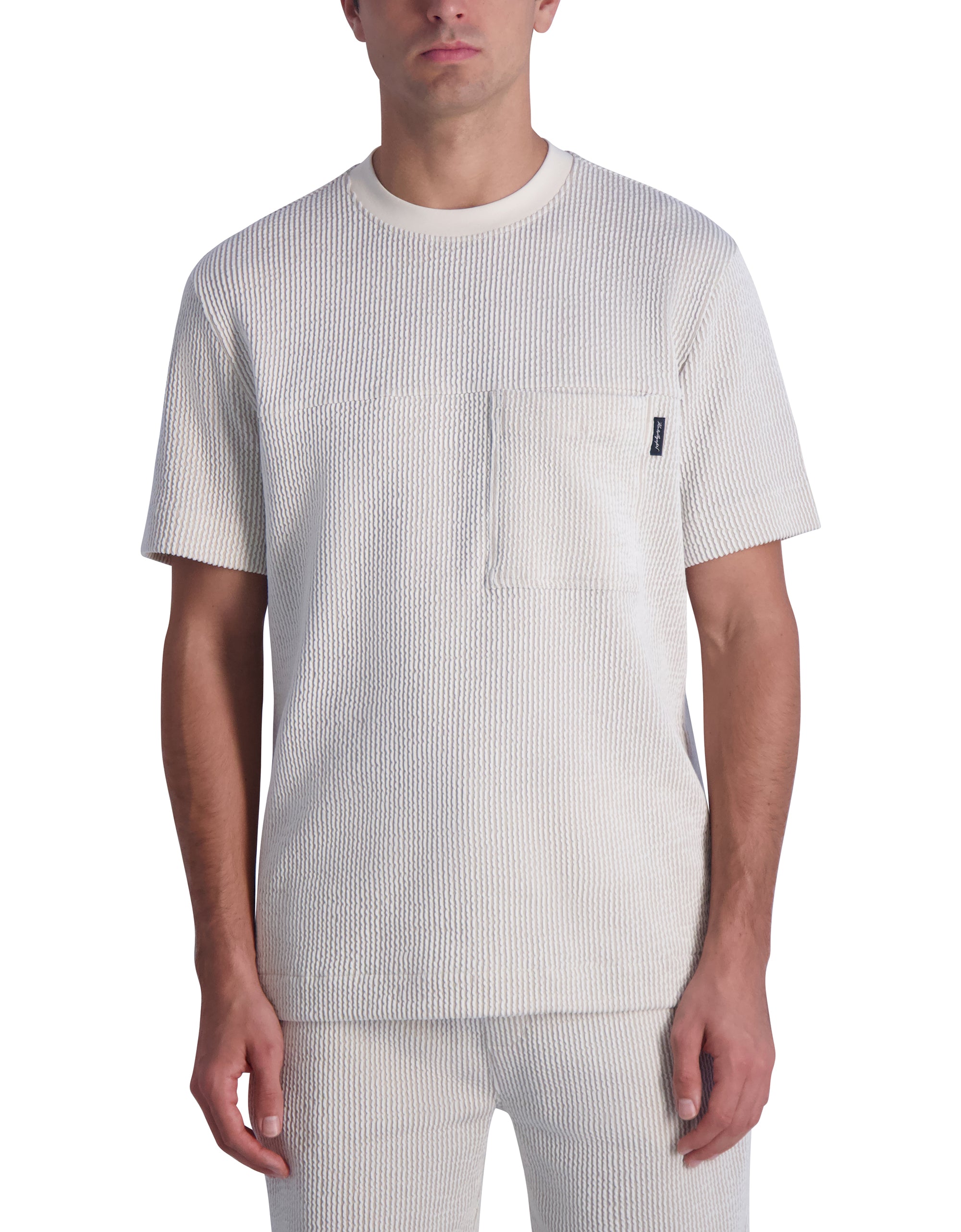 TEXTURED OVERSIZED T-SHIRT WITH CHEST POCKET Karl Lagerfeld Paris