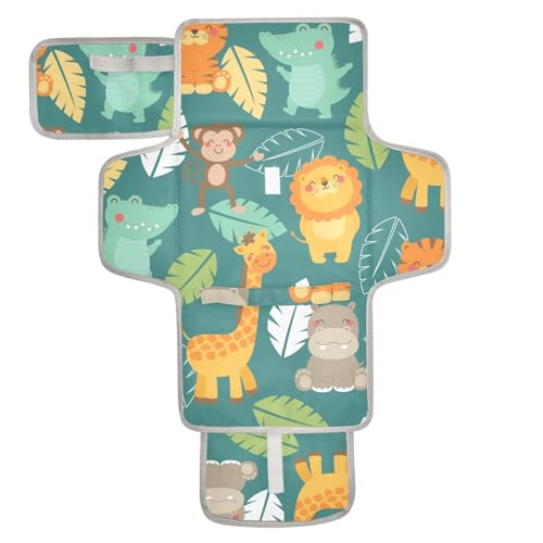 Cute Woodland Animals Portable Changing Pad for Unisex Baby Toddler Waterproof Foldable Baby Changing Mat with Pillow & Shoulder Strap Travel Changing Kit for Hiking Traveling Gift Home Dresser Innewgogo