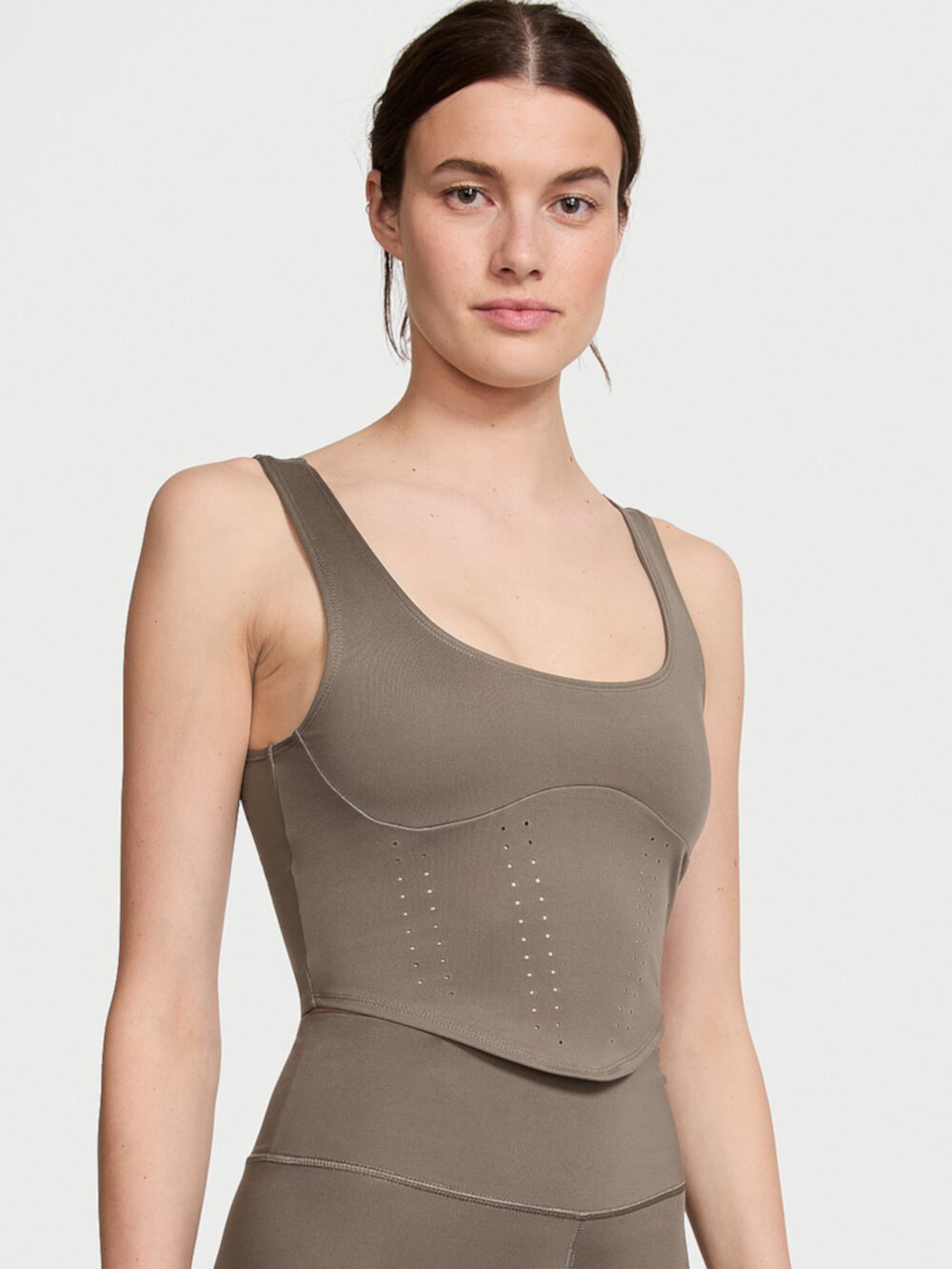 Женская Укороченная футболка Victoria's Secret Essential Perforated Corset Top VSX