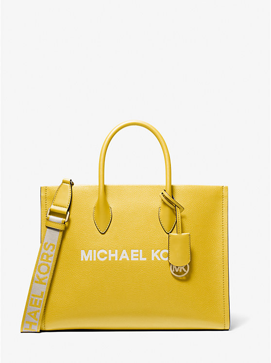 Mirella Medium Pebbled Leather Tote Bag Michael Kors